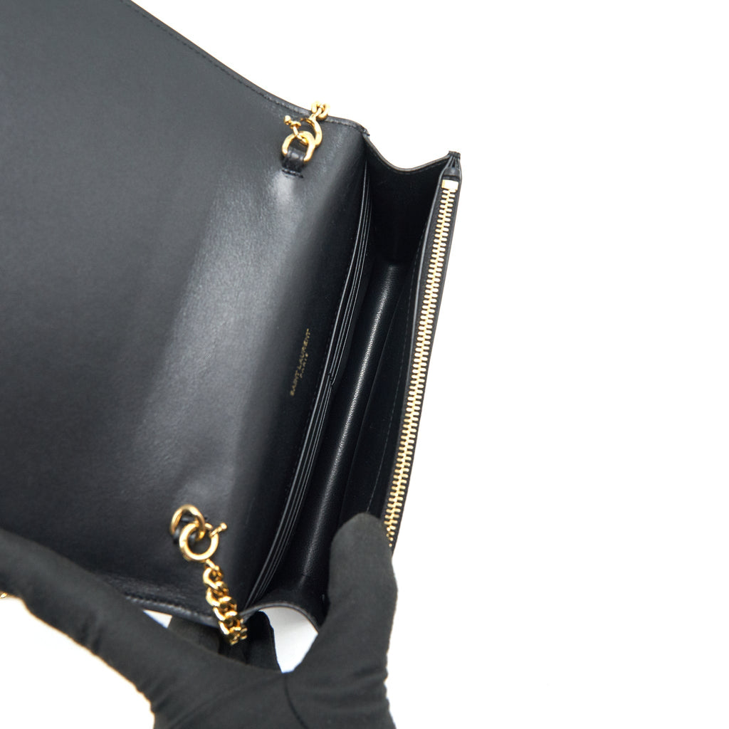 SAINT LAURENT  KATE WALLET ON CHAIN WITH TASSEL BLACK GHW
