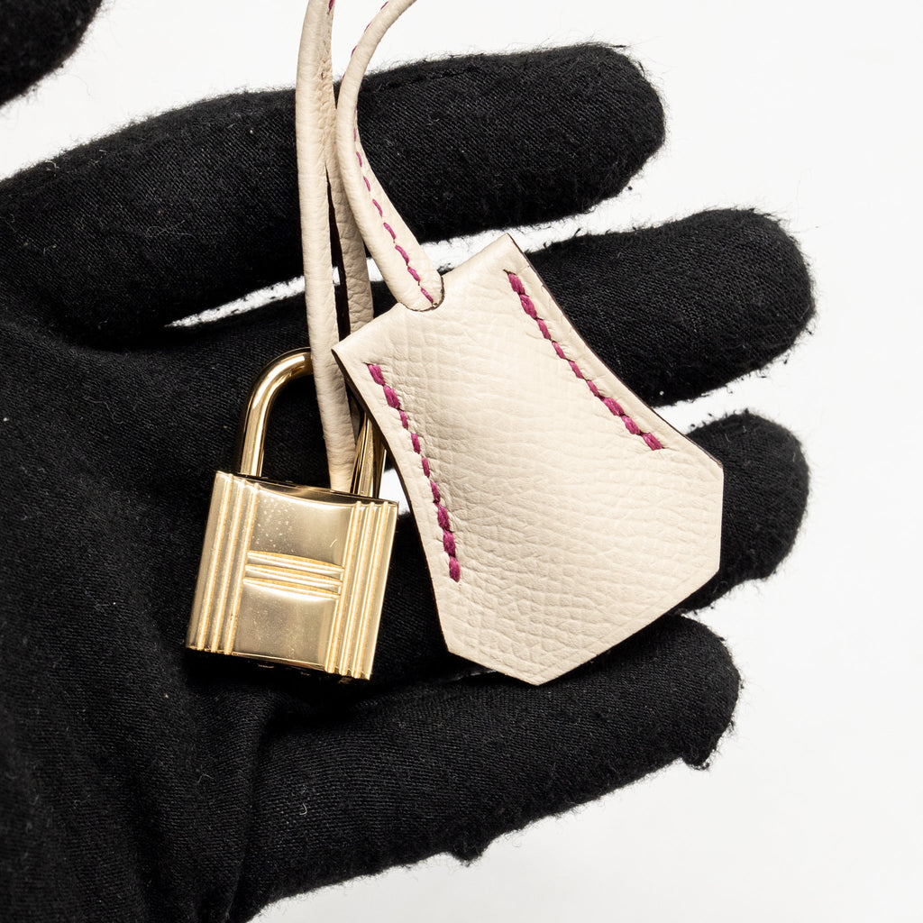 Hermes Birkin 30 special order epsom rose azalee / craie LGHW