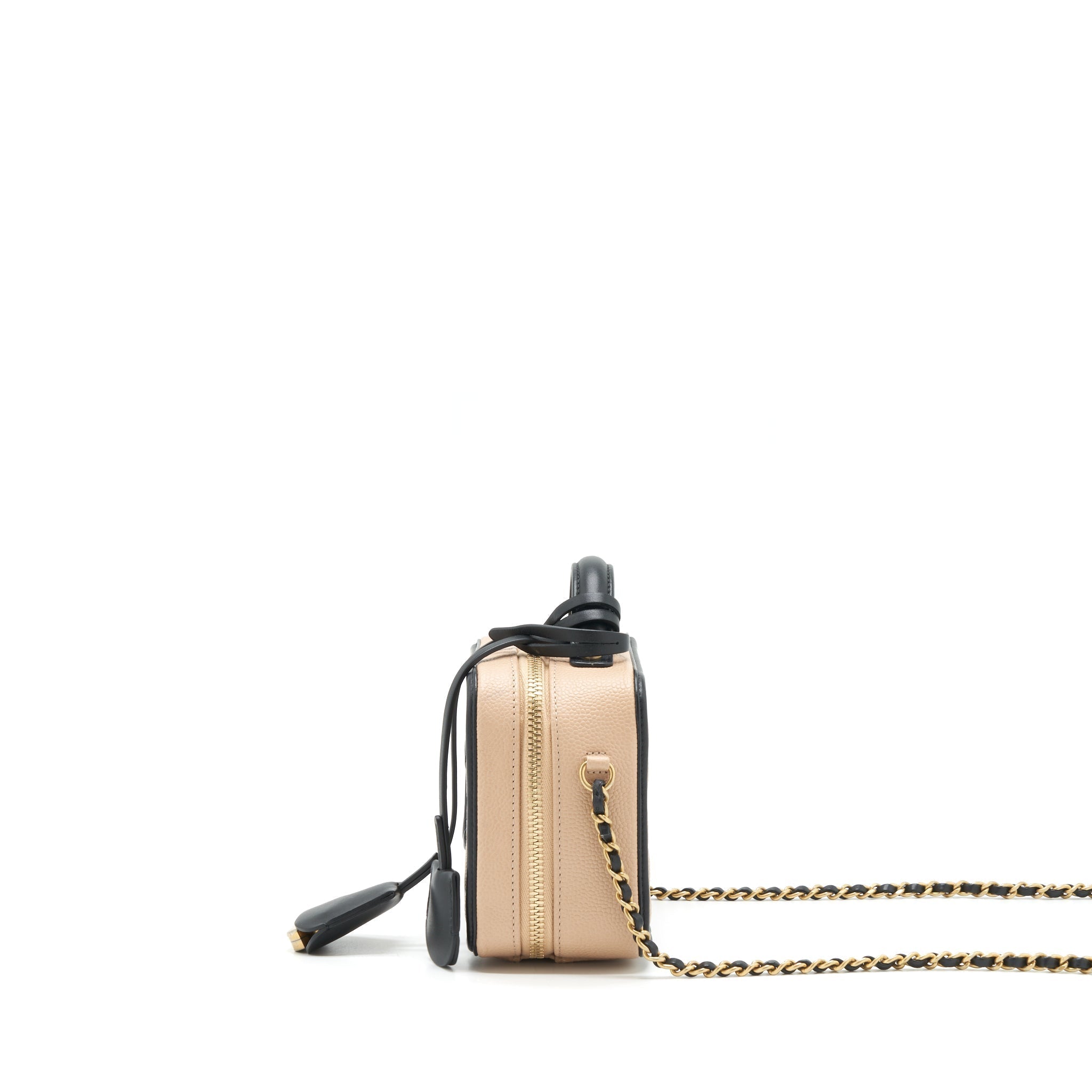 CHANEL MINI VANITY FILIGREE CAVIAR BEIGE / BLACK LGHW