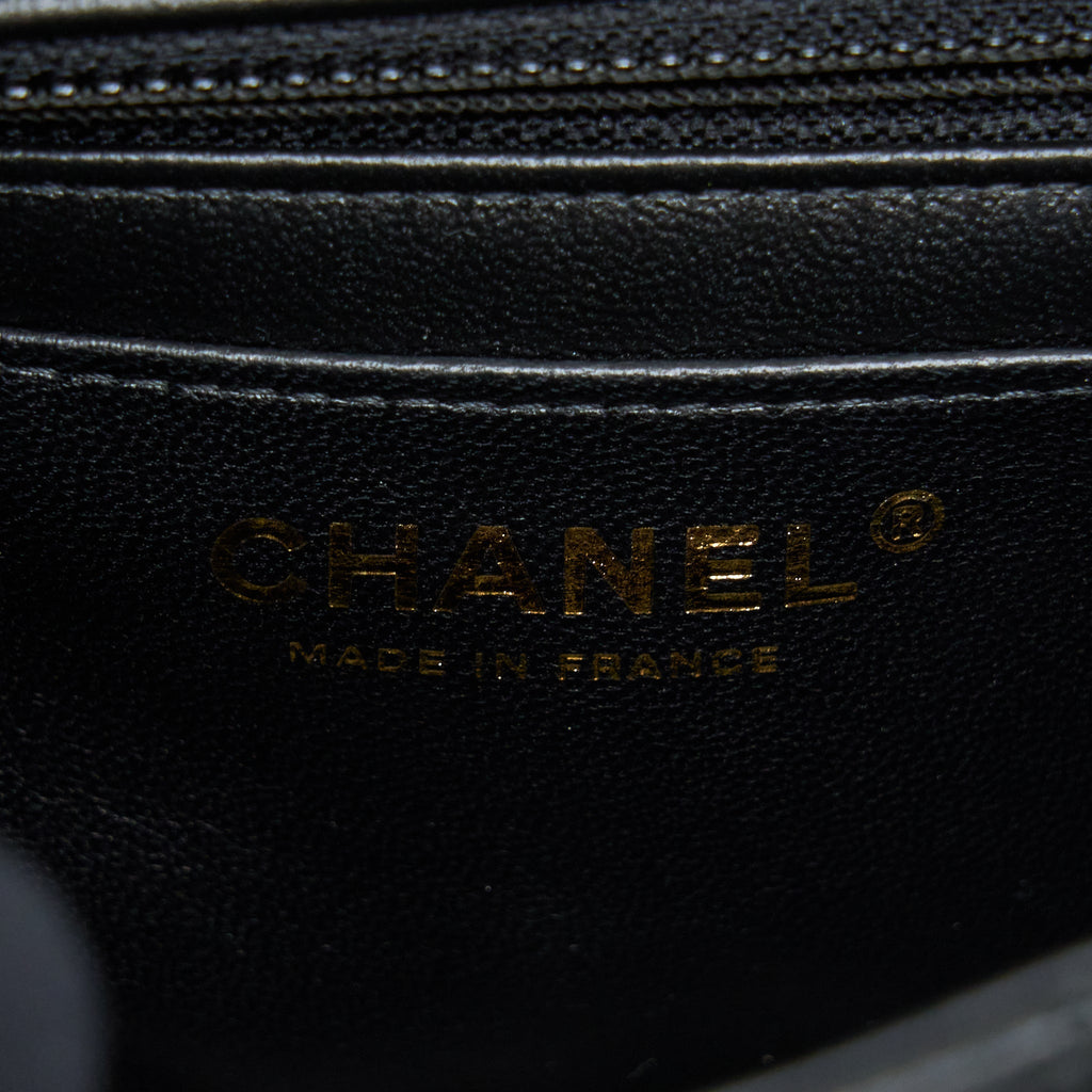 CHANEL MINI RECTANGULAR FLAP BAG LAMBSKIN BLACK LGHW (MICROCHIP)