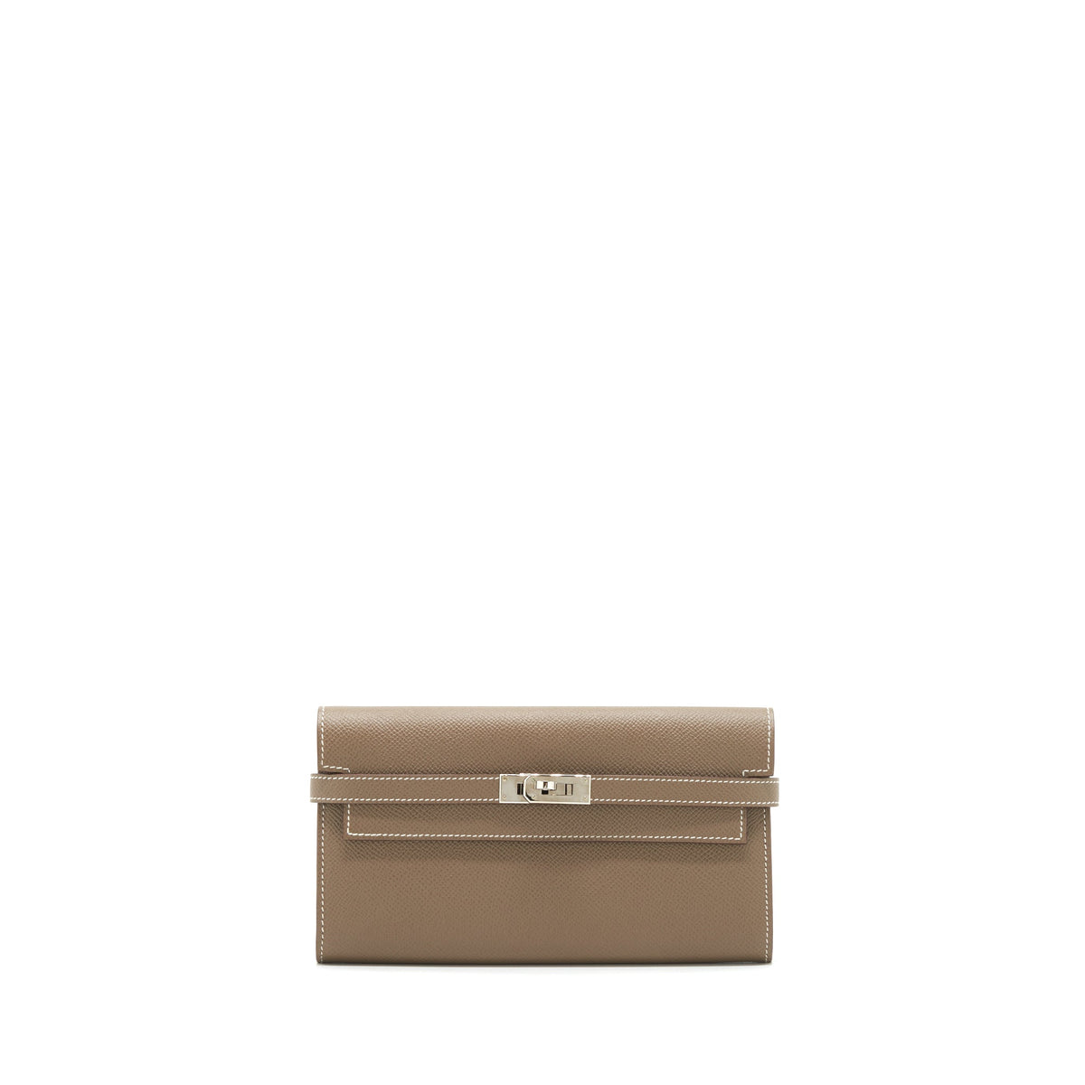Hermes Classic Kelly Long Wallet Epsom Etoupe SHW