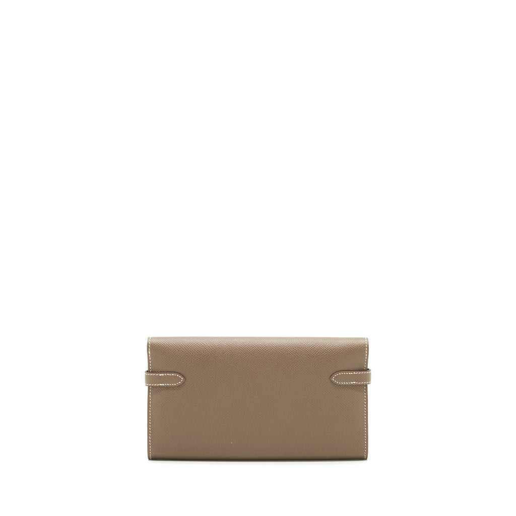 Hermes Classic Kelly Long Wallet Epsom Etoupe SHW