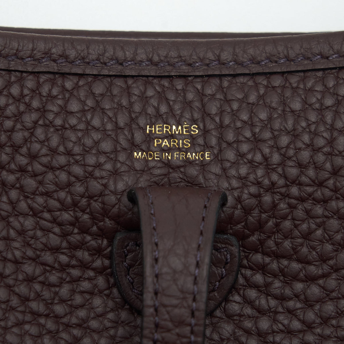 Hermes Mini Evelyne Clemence Rouge Sellier, With Multicolour Strap GHW