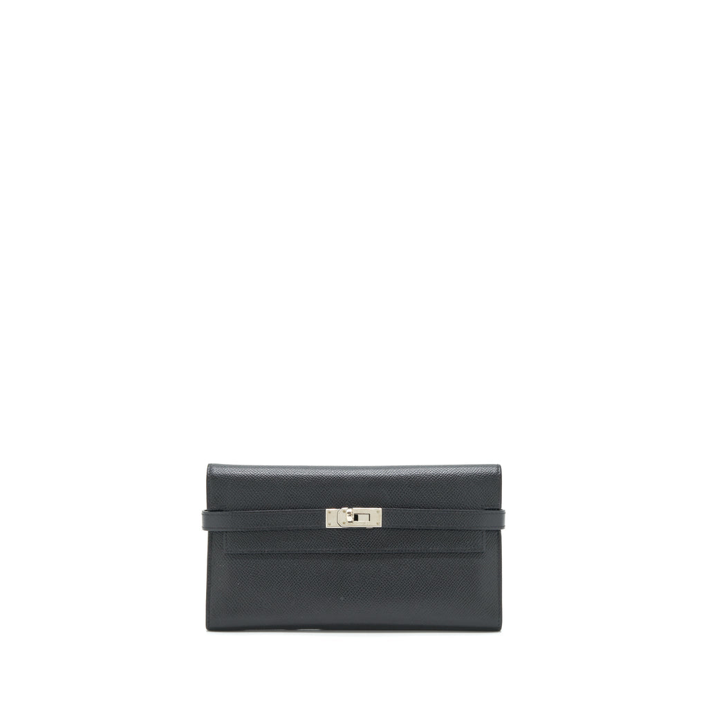 Hermes Kelly Long Wallet Epsom Black SHW