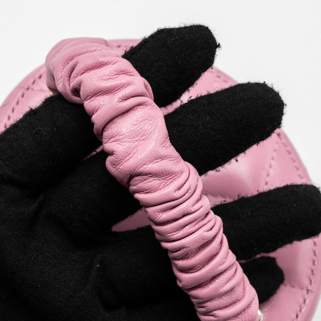 CHANEL TOP HANDLE VANITY CASE LAMBSKIN PINK LGHW