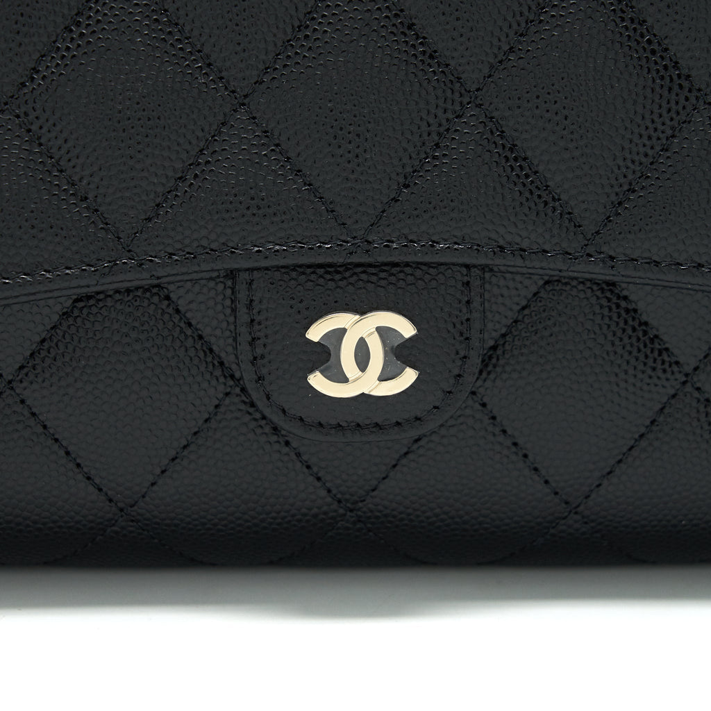 CHANEL 22C 3 IN 1 WALLET ON CHAIN CAVIAR BLACK LGHW