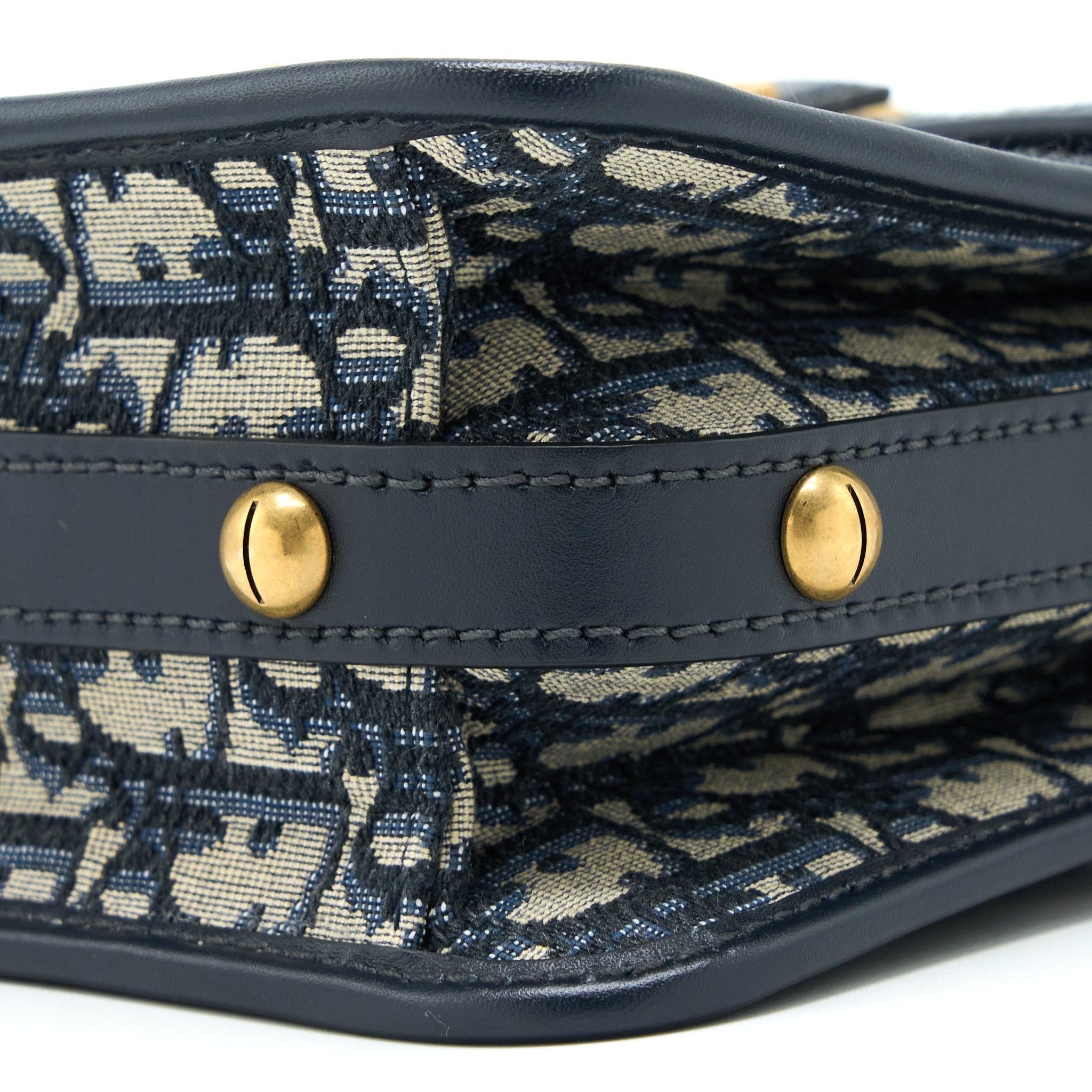 DIOR ADDICT VERTICAL MESSENGER BAG OBLIQUE CANVAS BLUE GHW