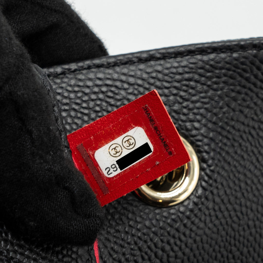 CHANEL FLAP BAG WITH CHAINS HANDLE QUILTED CALFSKIN BLACK GHW