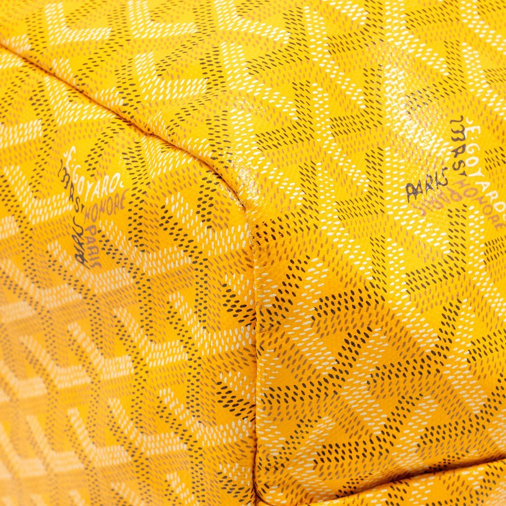 GOYARD SAINT LOUIS PM TOTE BAG GOYARDINE CANVAS/CALFSKIN LEATHER YELLOW SHW