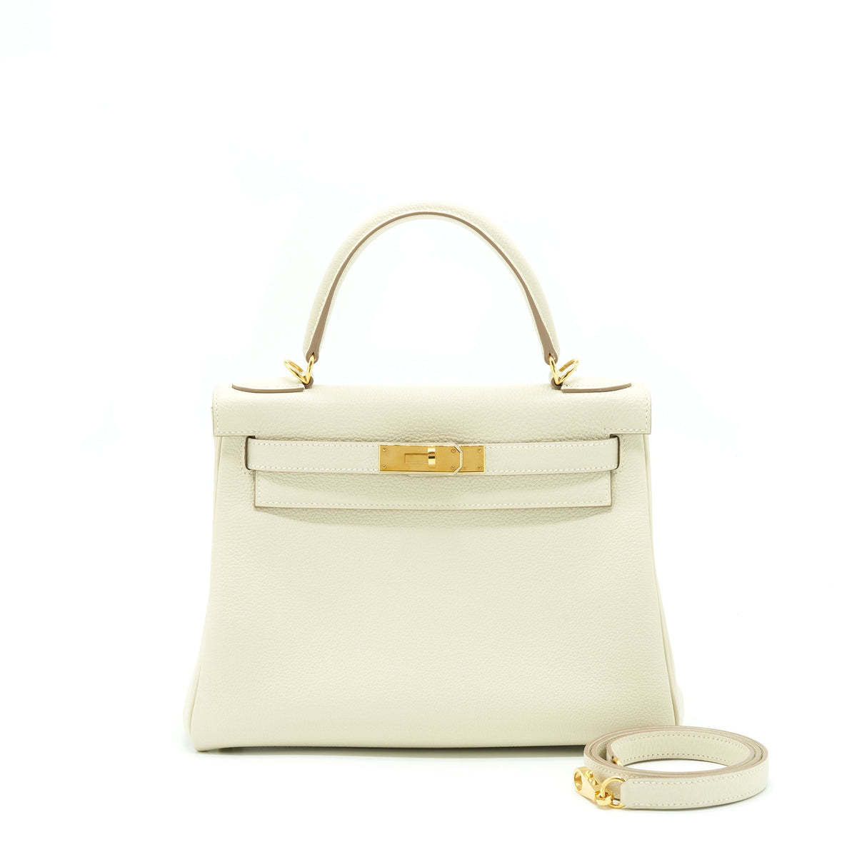 Hermes Kelly 28 Togo Craie GHW