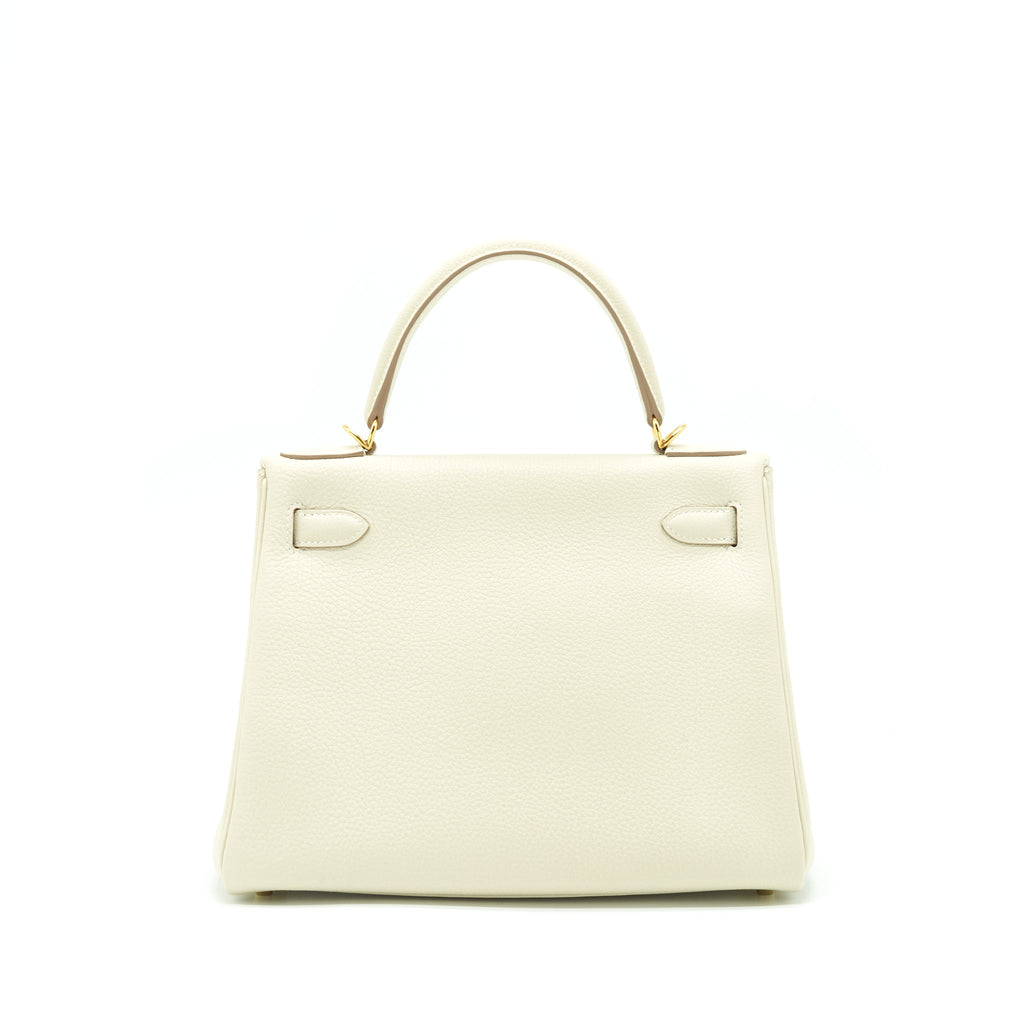 Hermes Kelly 28 Togo Craie GHW