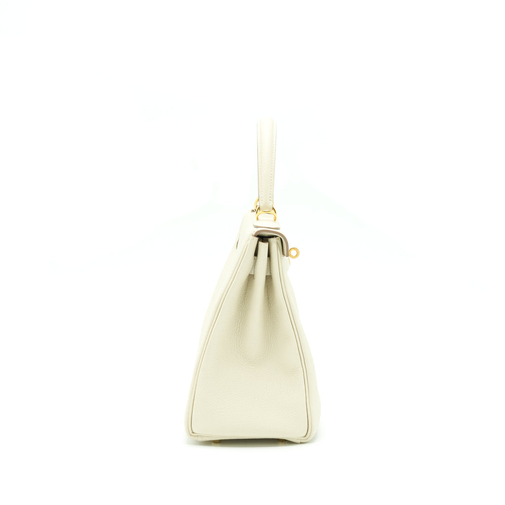 Hermes Kelly 28 Togo Craie GHW