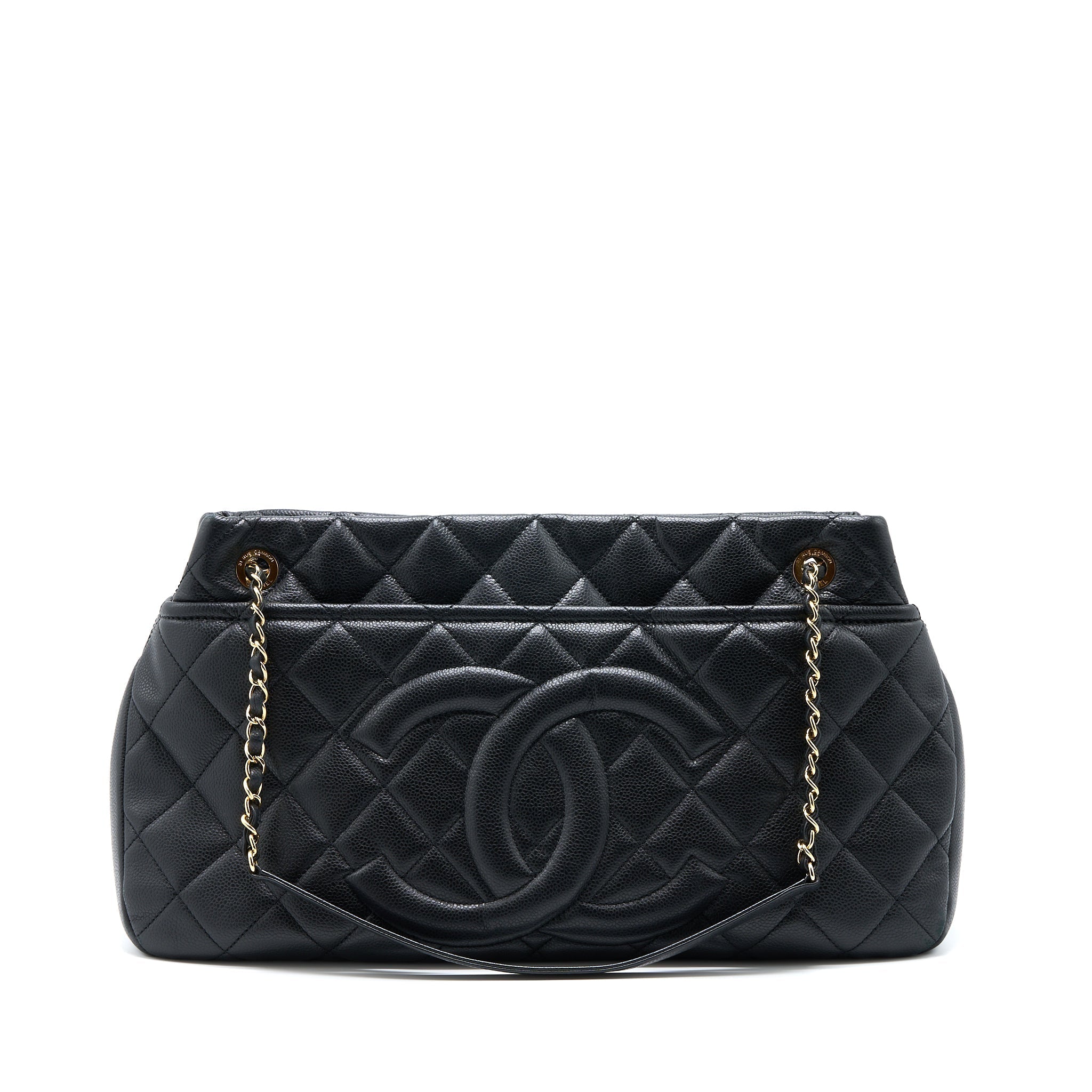 CHANEL MATELASSE CHAIN TOTE BAG CAVIAR BLACK GHW