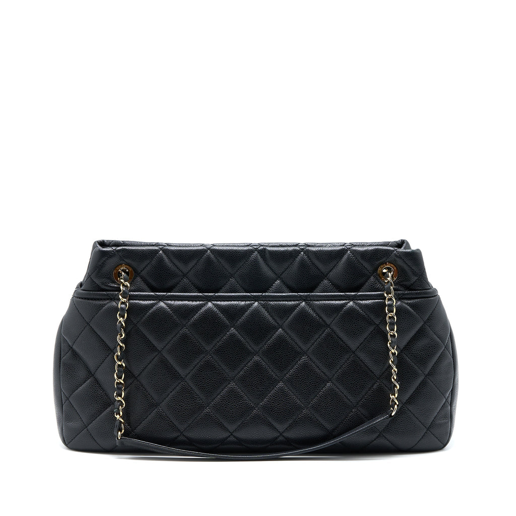 CHANEL MATELASSE CHAIN TOTE BAG CAVIAR BLACK GHW