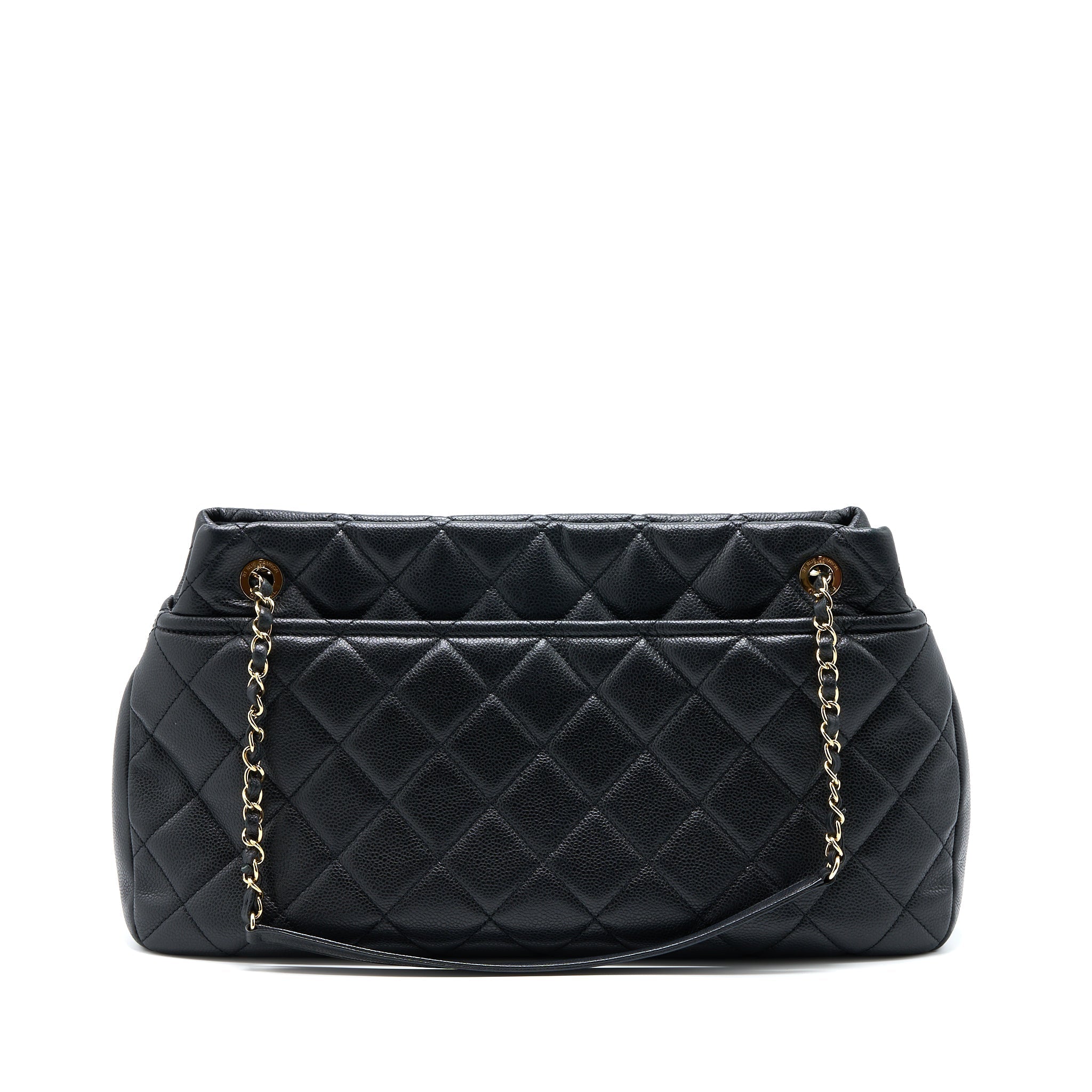 CHANEL MATELASSE CHAIN TOTE BAG CAVIAR BLACK GHW