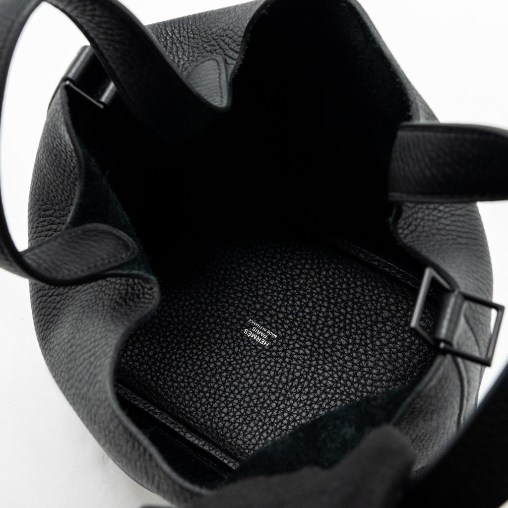 HERMES PICOTIN 18 LOCK BAG CLEMENCE SO BLACK WITH BLACK HARDWARE