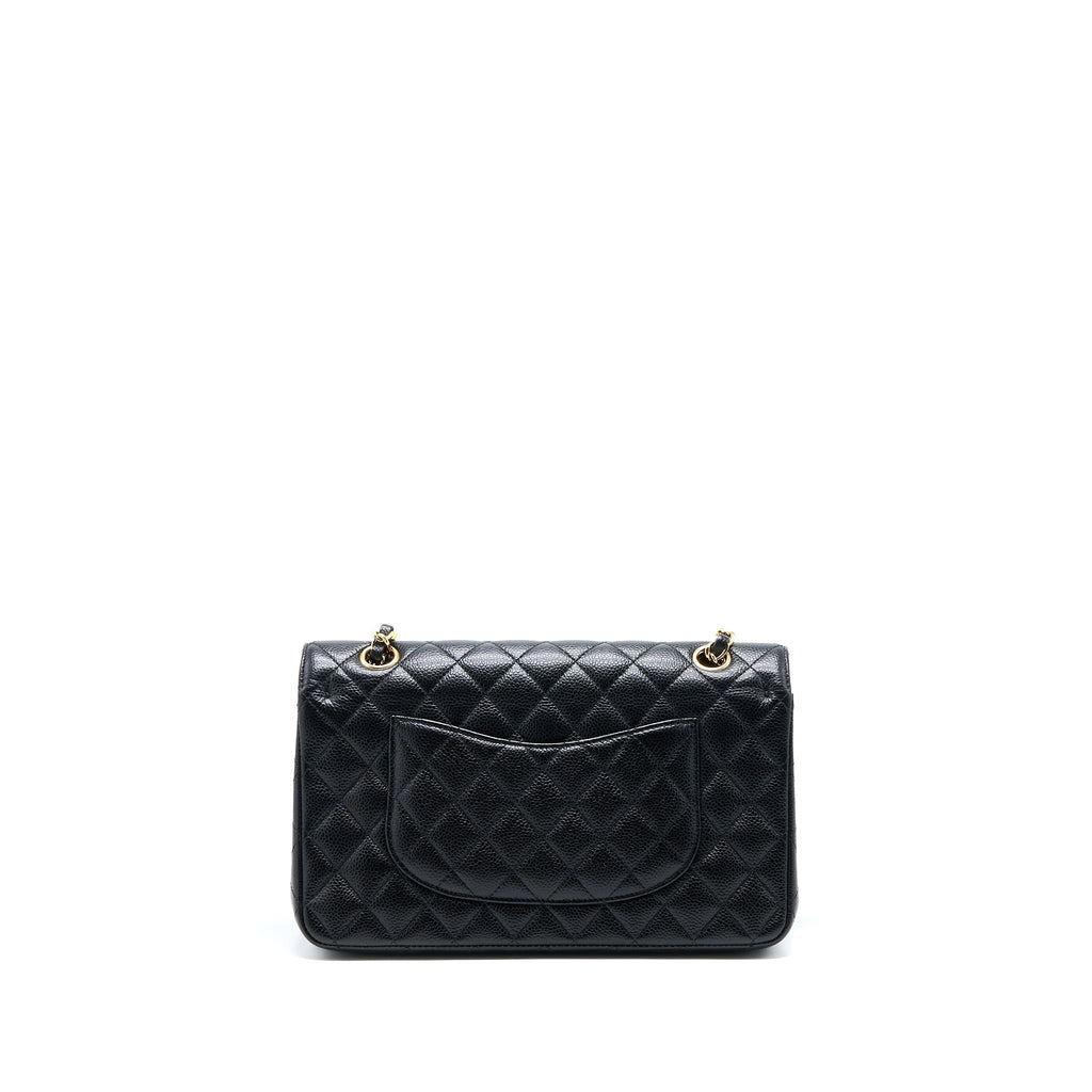 CHANEL MEDIUM CLASSIC DOUBLE FLAP BAG CAVIAR BLACK GHW
