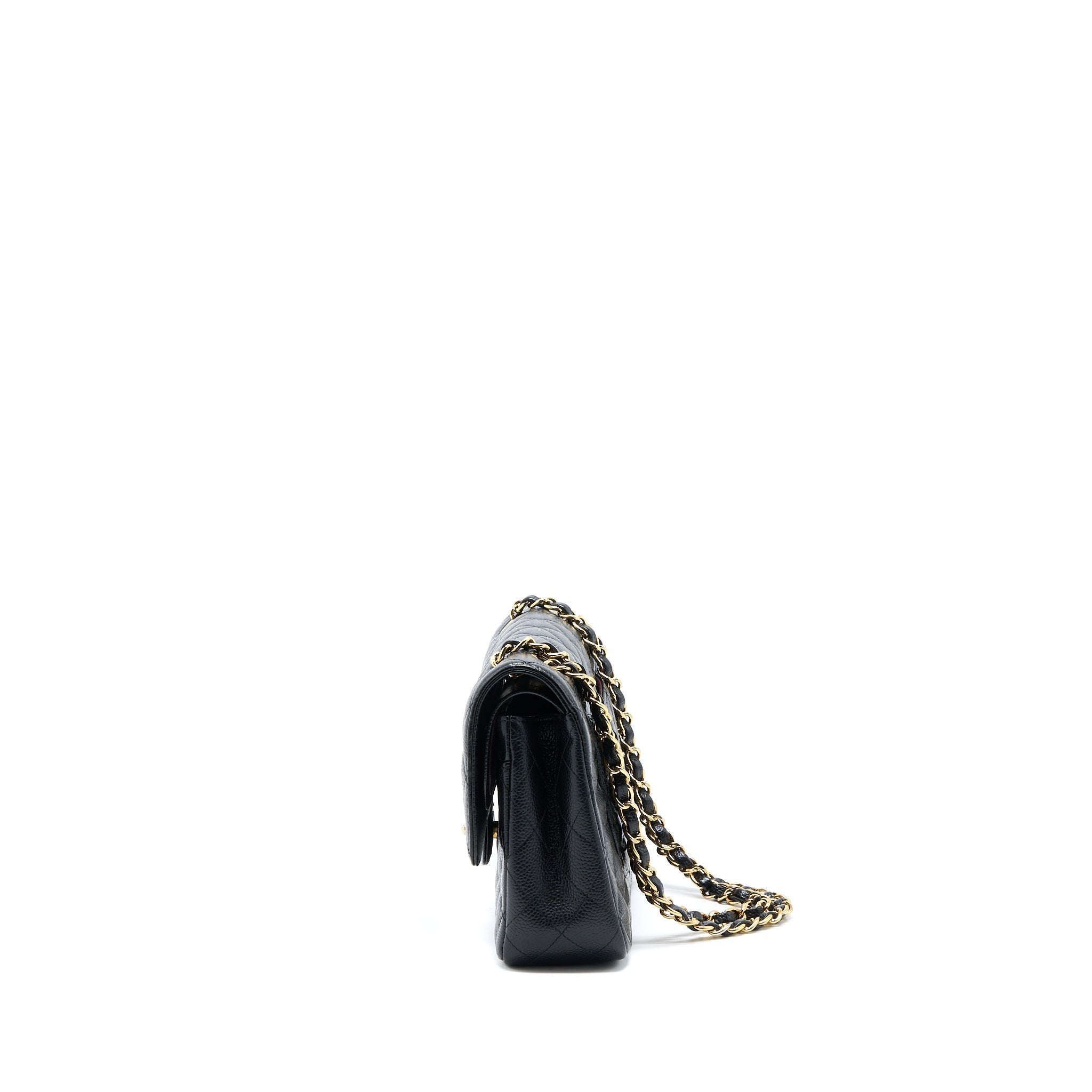 CHANEL MEDIUM CLASSIC DOUBLE FLAP BAG CAVIAR BLACK GHW
