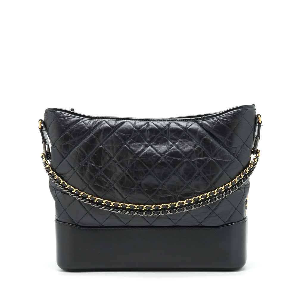 CHANEL GABRIELLE HOBO BAG XL BLACK WITH GOLD/SLIVER HARDWARE