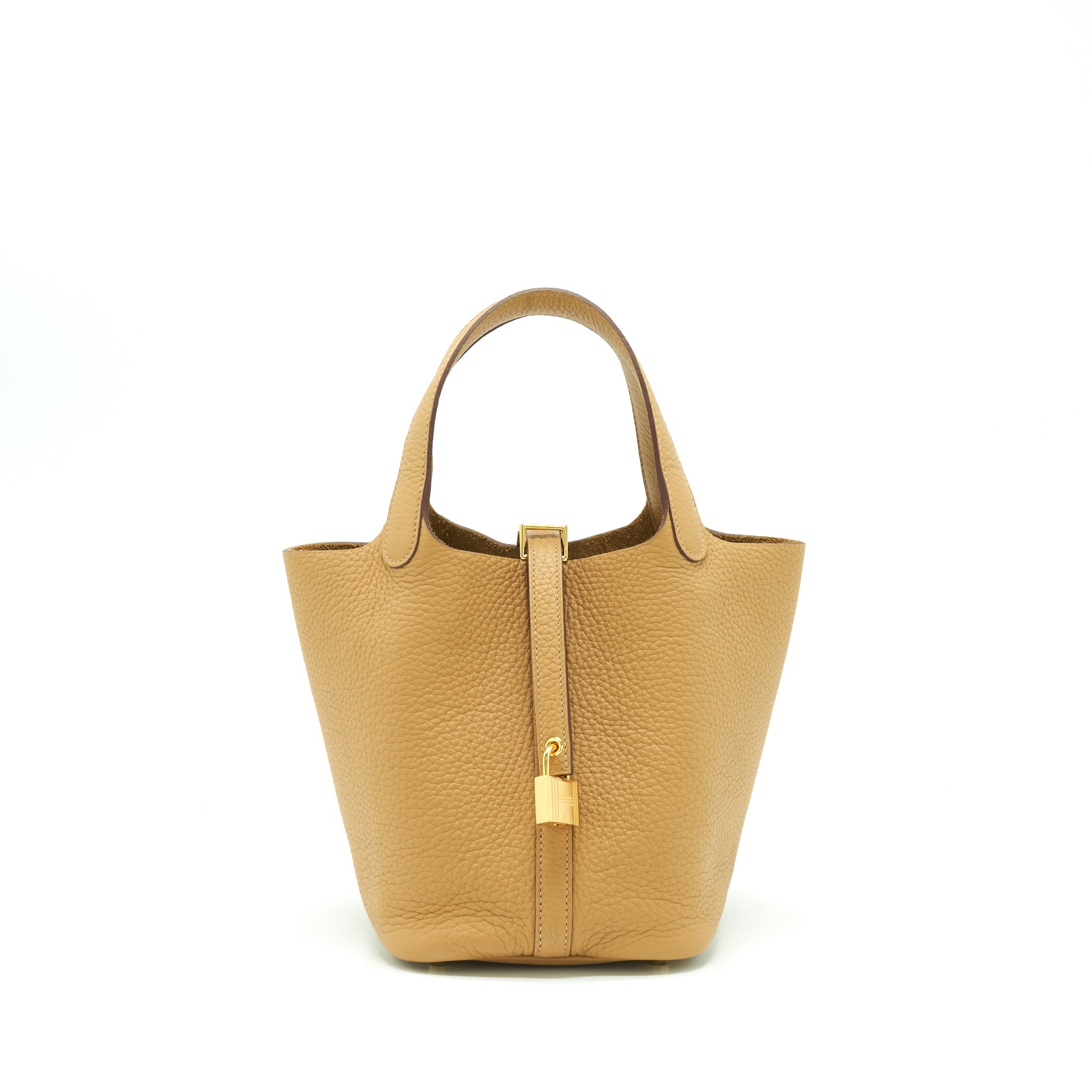 HERMES PICOTIN 18 LOCK BAG CLEMENCE BISCUIT GHW