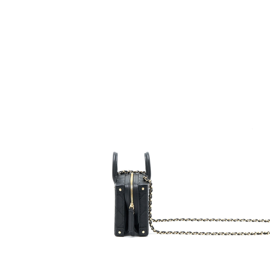 CHANEL 22B SMALL VANITY CASE CALFSKIN BLACK GHW (MICROCHIP)