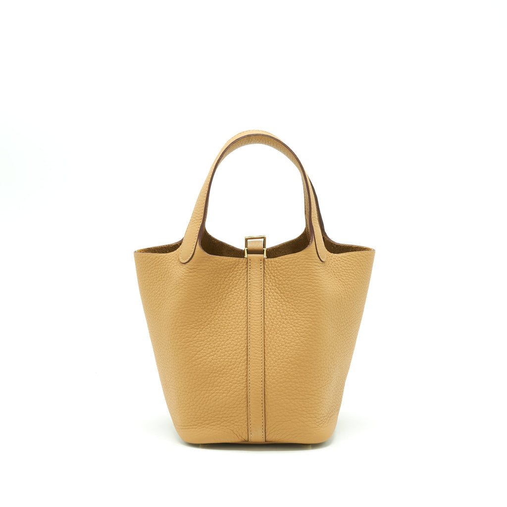 HERMES PICOTIN 18 LOCK BAG CLEMENCE BISCUIT GHW
