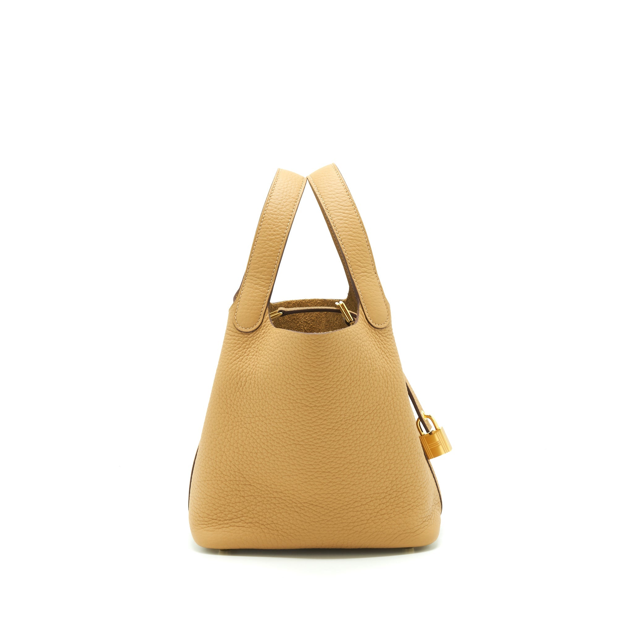 HERMES PICOTIN 18 LOCK BAG CLEMENCE BISCUIT GHW