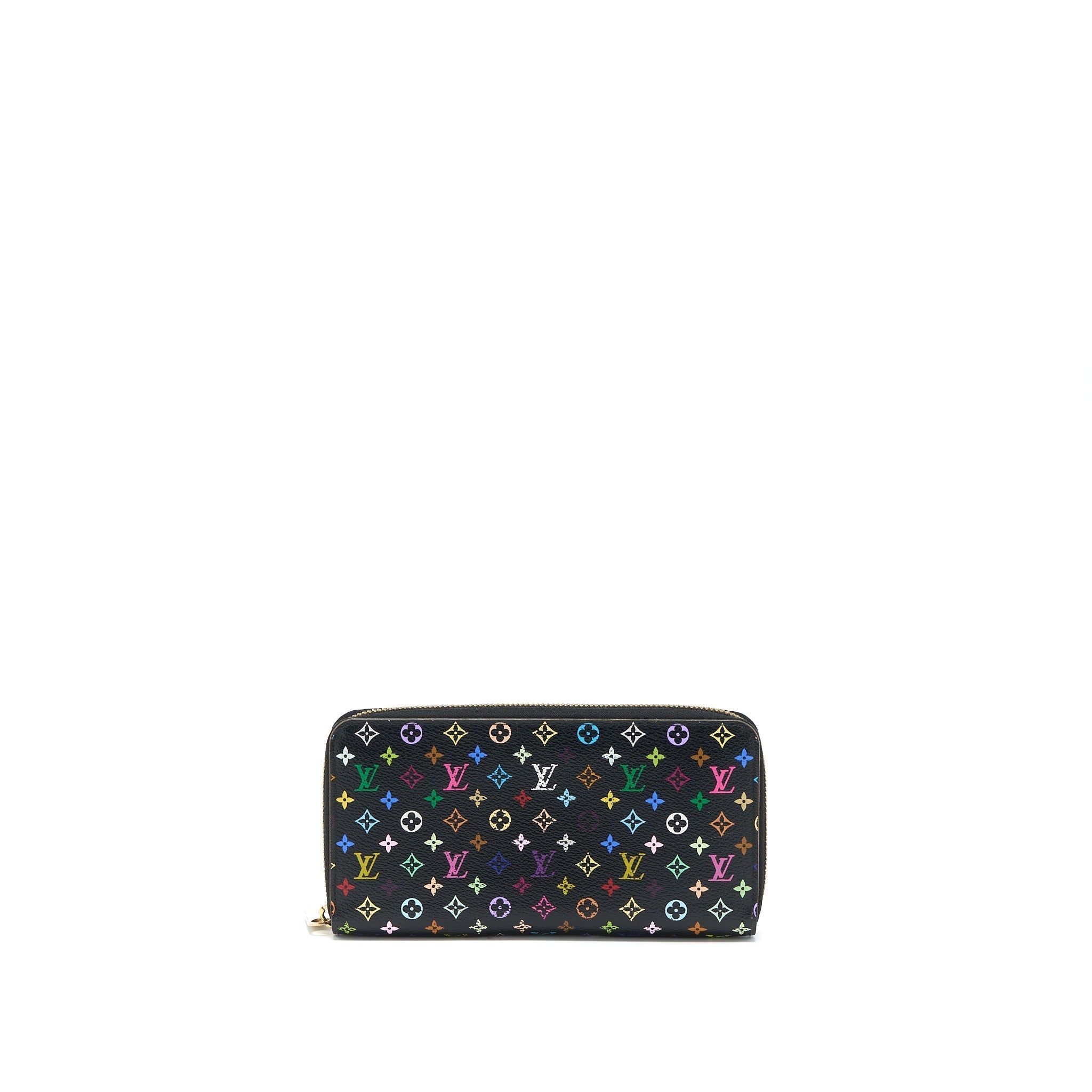 LOUIS VUITTON ZIPPY LONG WALLET BLACK MULTICOLOUR MONOGRAM CANVAS GHW