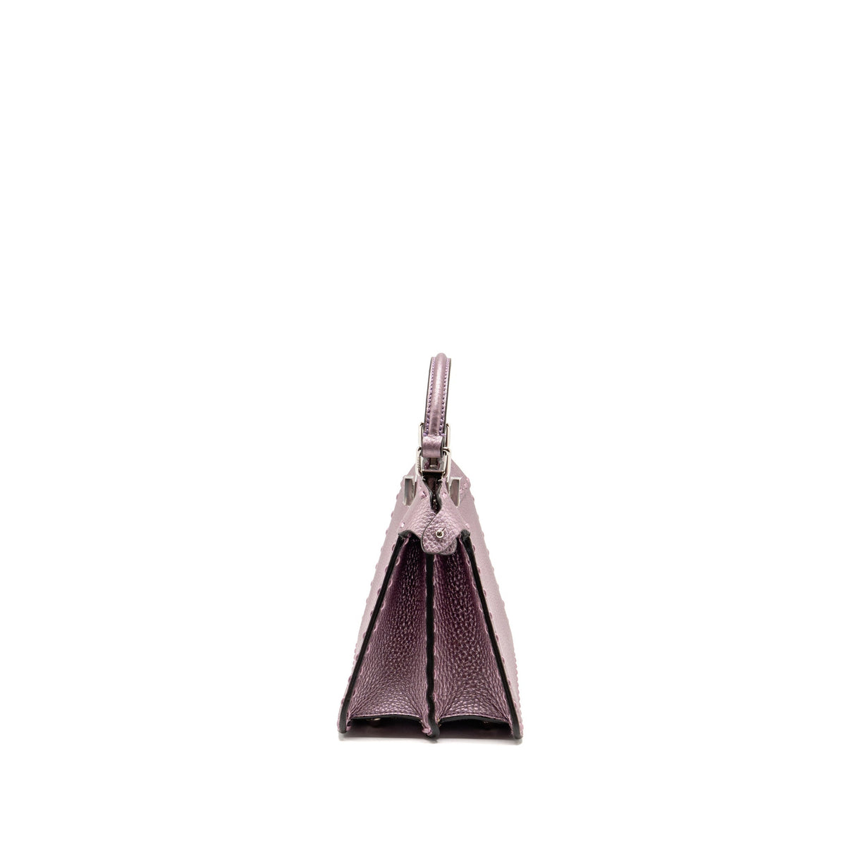 Fendi Peekaboo ISeeU Petite Cuoio Romano Leather Metallic Pink SHW