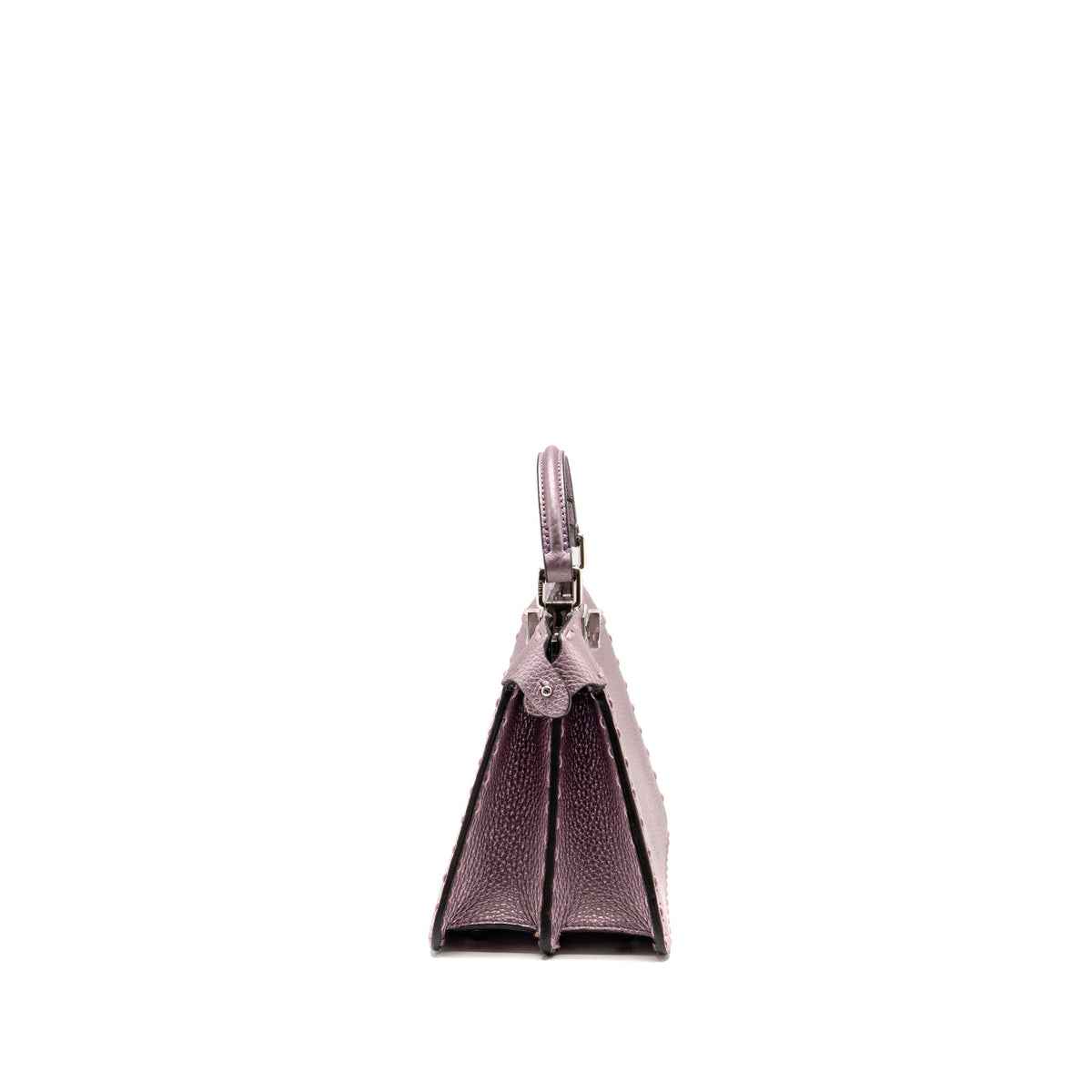 Fendi Peekaboo ISeeU Petite Cuoio Romano Leather Metallic Pink SHW
