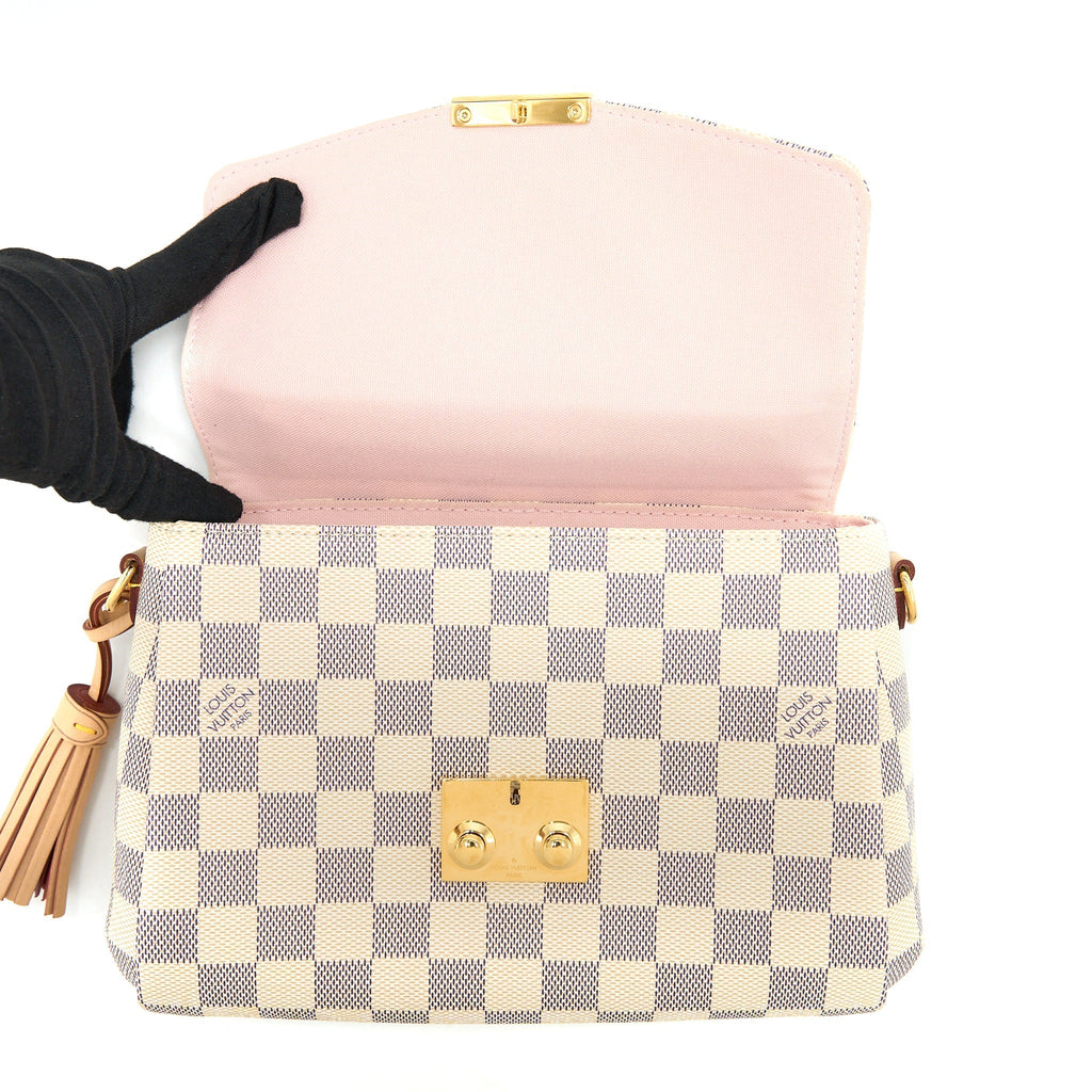 LOUIS VUITTON CROISETTE BAG DAMIER AZUR CANVAS GHW