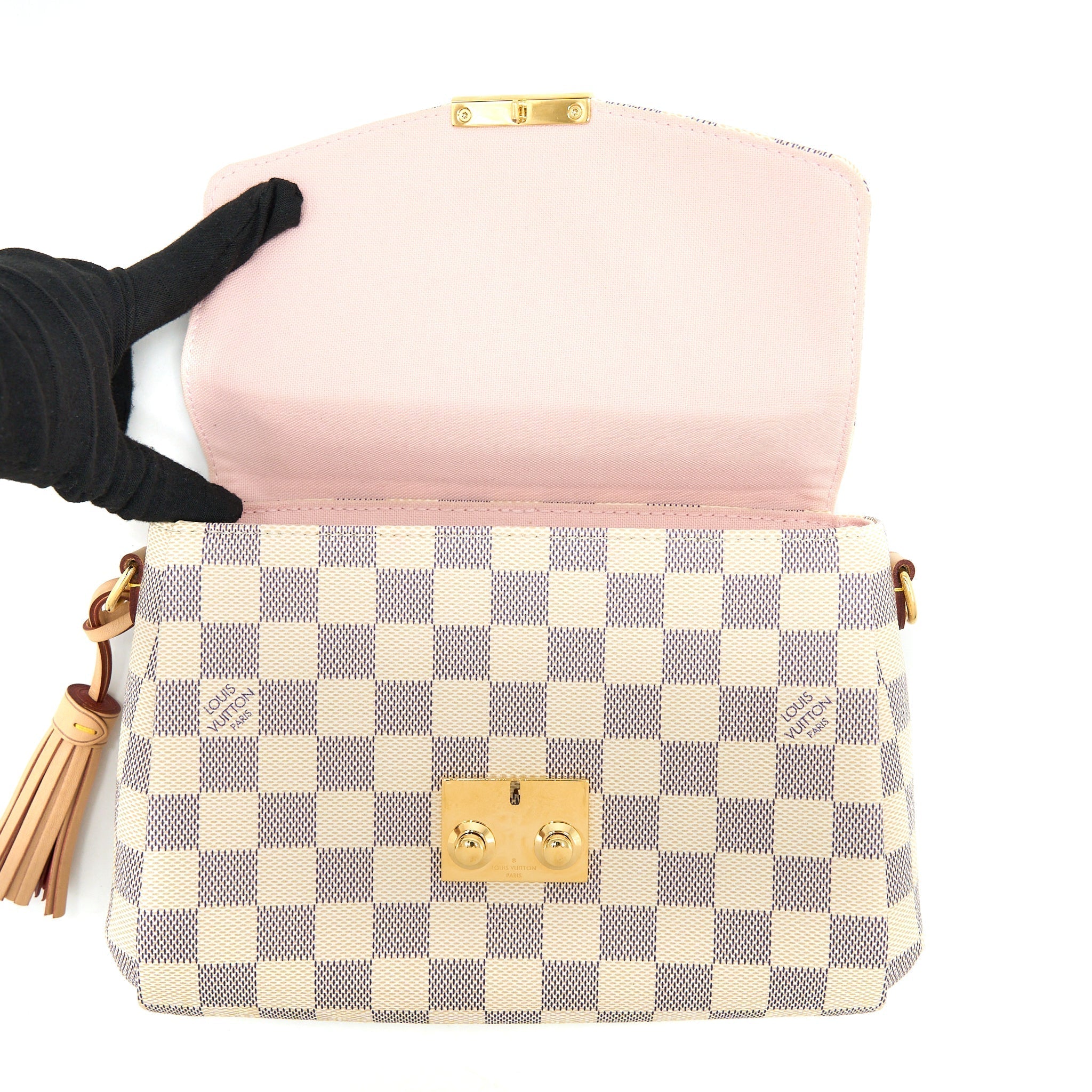 LOUIS VUITTON CROISETTE BAG DAMIER AZUR CANVAS GHW