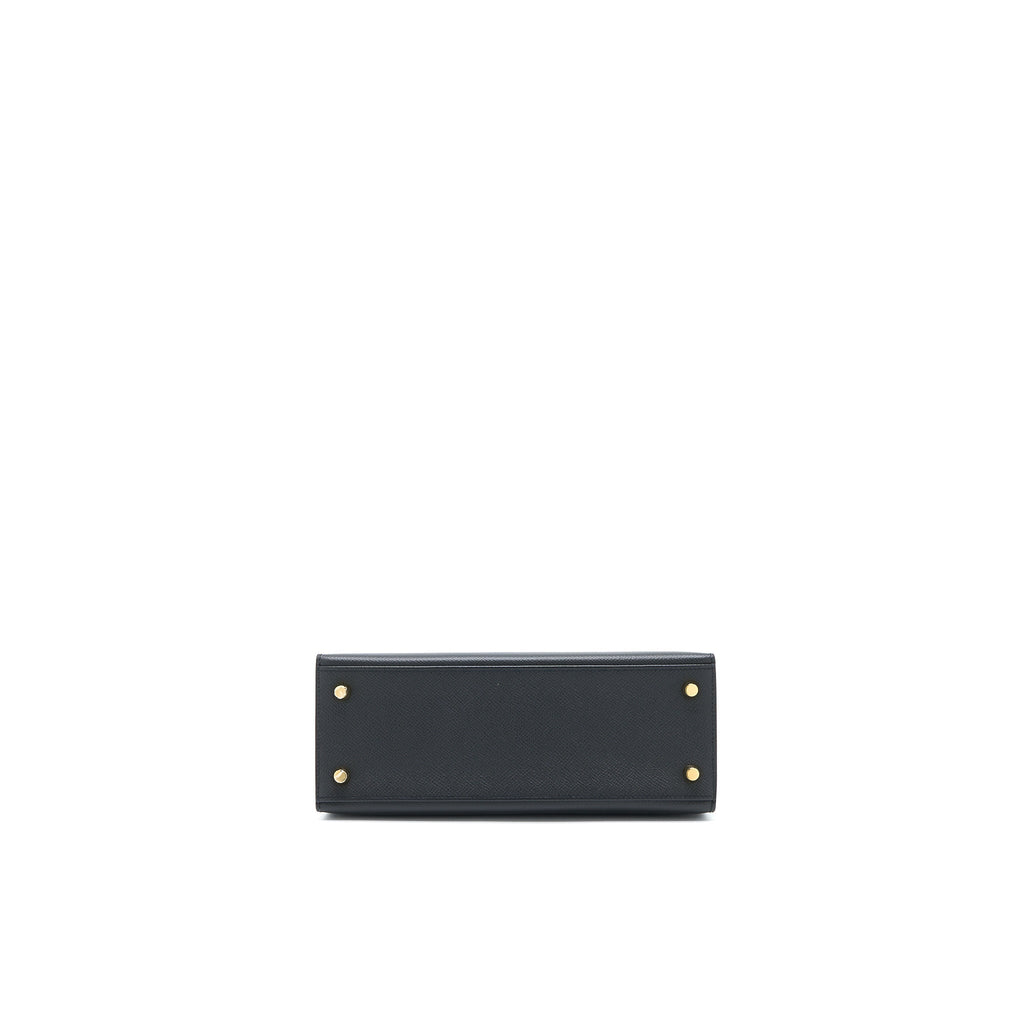 HERMES KELLY 25 SPECIAL ORDER EPSOM BLACK/ ROUGE H GHW