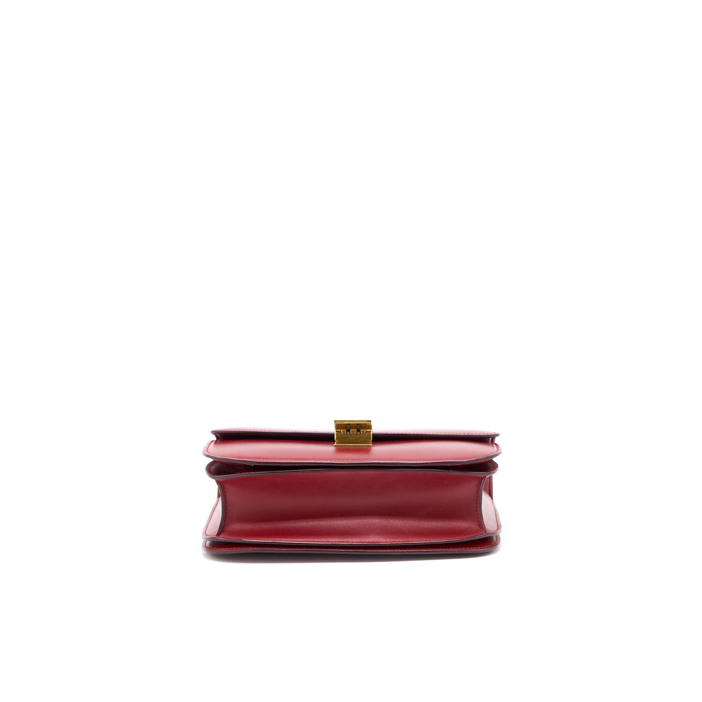 CELINE MEDIUM CLASSIC BOX BAG CALFSKIN RED GHW
