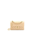 CHANEL SMALL CLASSIC DOUBLE FLAP BAG CAVIAR BEIGE GHW (MICROCHIP)