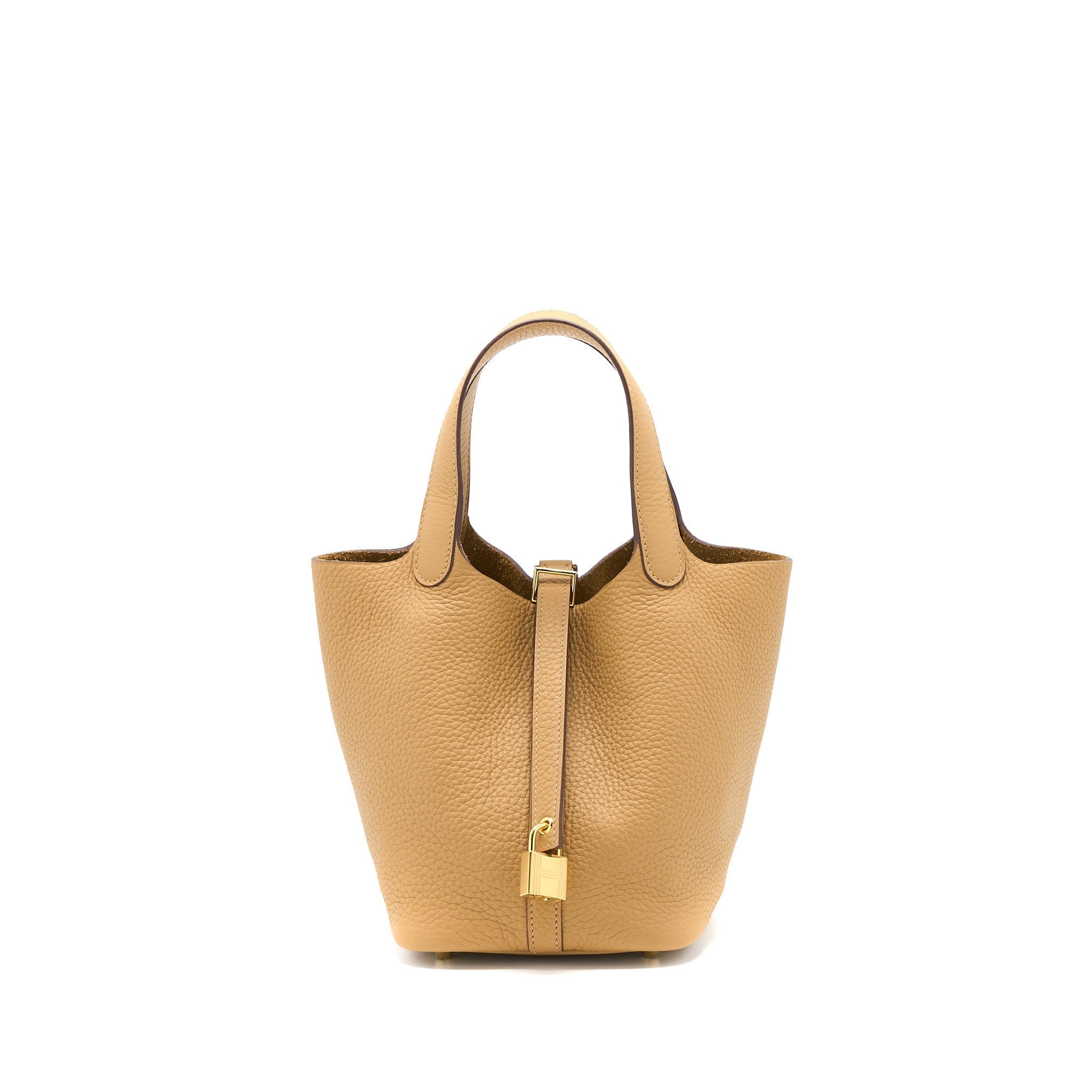 HERMES PICOTIN 18 LOCK BAG CLEMENCE BISCUIT GHW