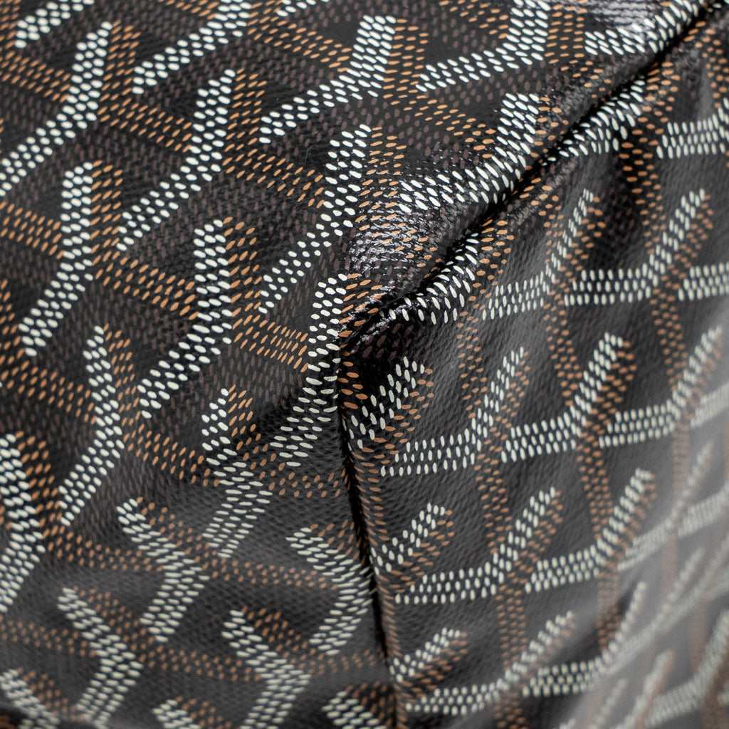 GOYARD SAINT LOUIS PM TOTE BAG GOYARDINE CANVAS/CALFSKIN BLACK