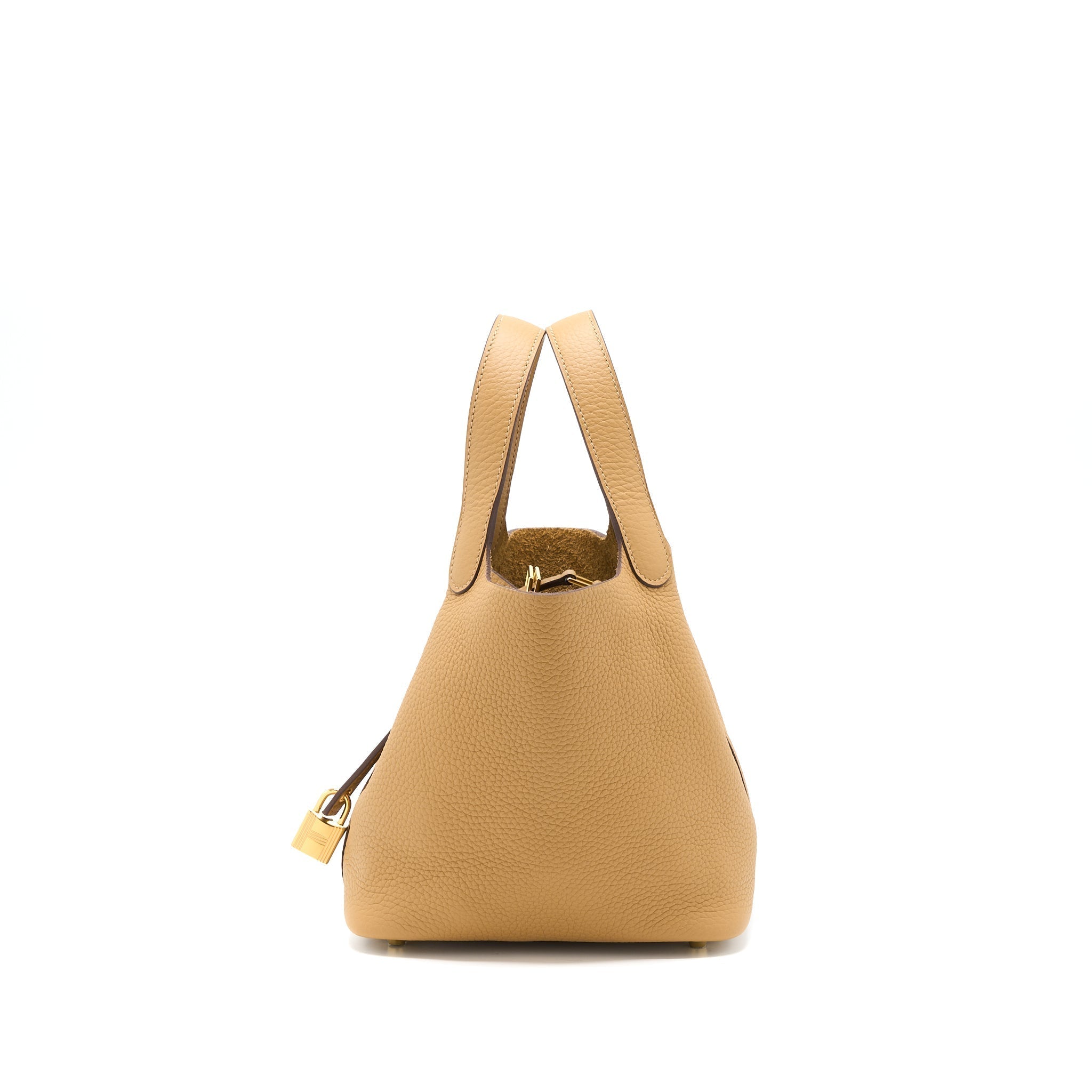 HERMES PICOTIN 18 LOCK BAG CLEMENCE BISCUIT GHW
