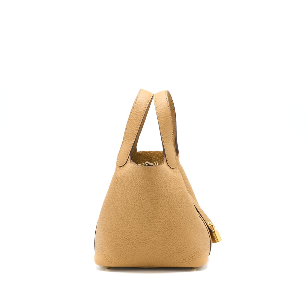 HERMES PICOTIN 18 LOCK BAG CLEMENCE BISCUIT GHW