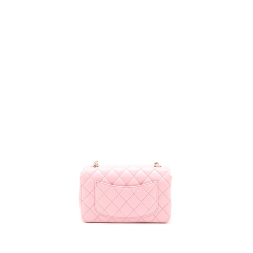CHANEL 21S MINI RECTANGULAR FLAP BAG LAMBSKIN PINK LGHW