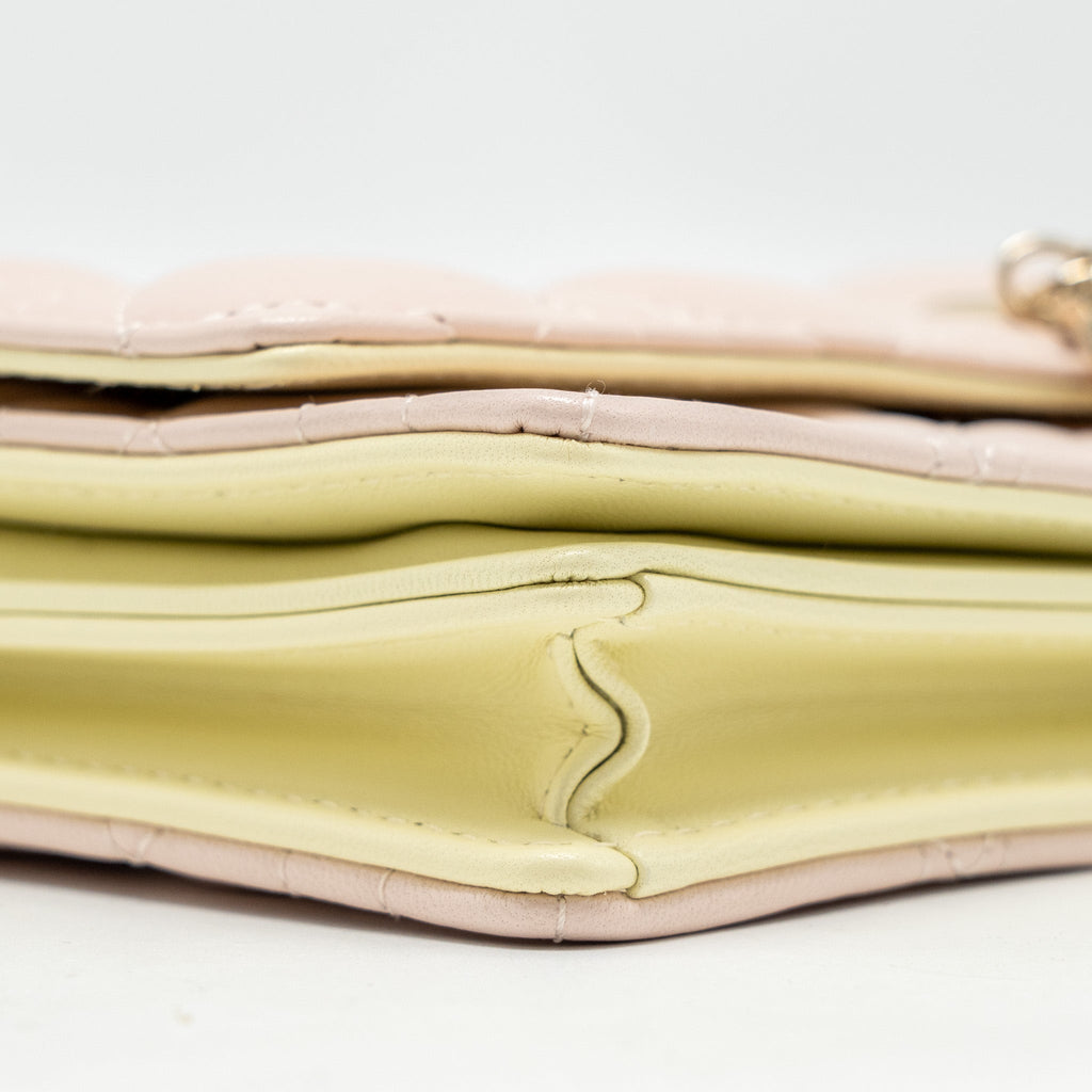 DIOR MY DIOR MINI BAG LAMBSKIN LIGHT PINK/LIGHT YELLOW LGHW