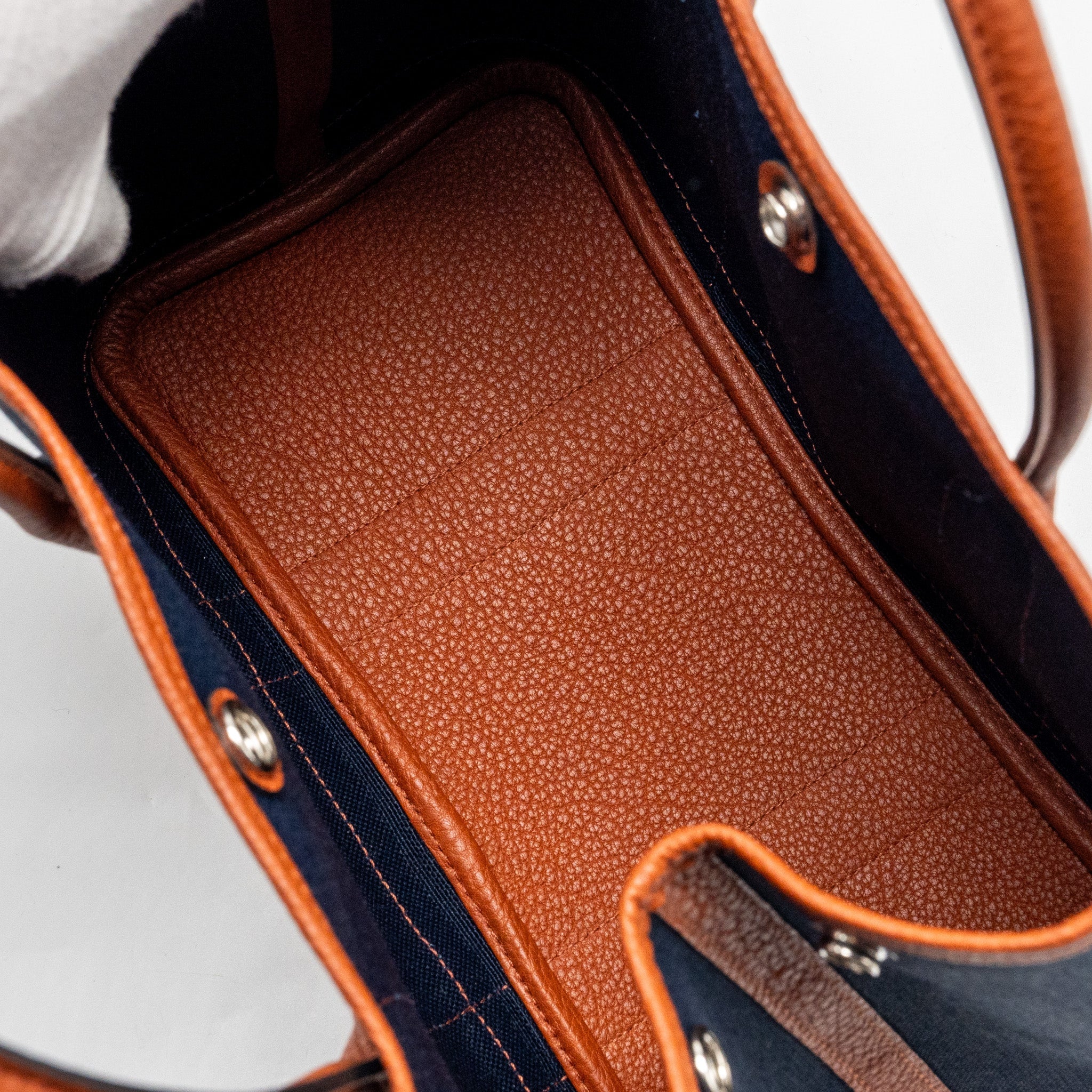 HERMES GARDEN PARTY 30 CANVAS/NEGONDA BLUE MARINE/CUIVRE SHW