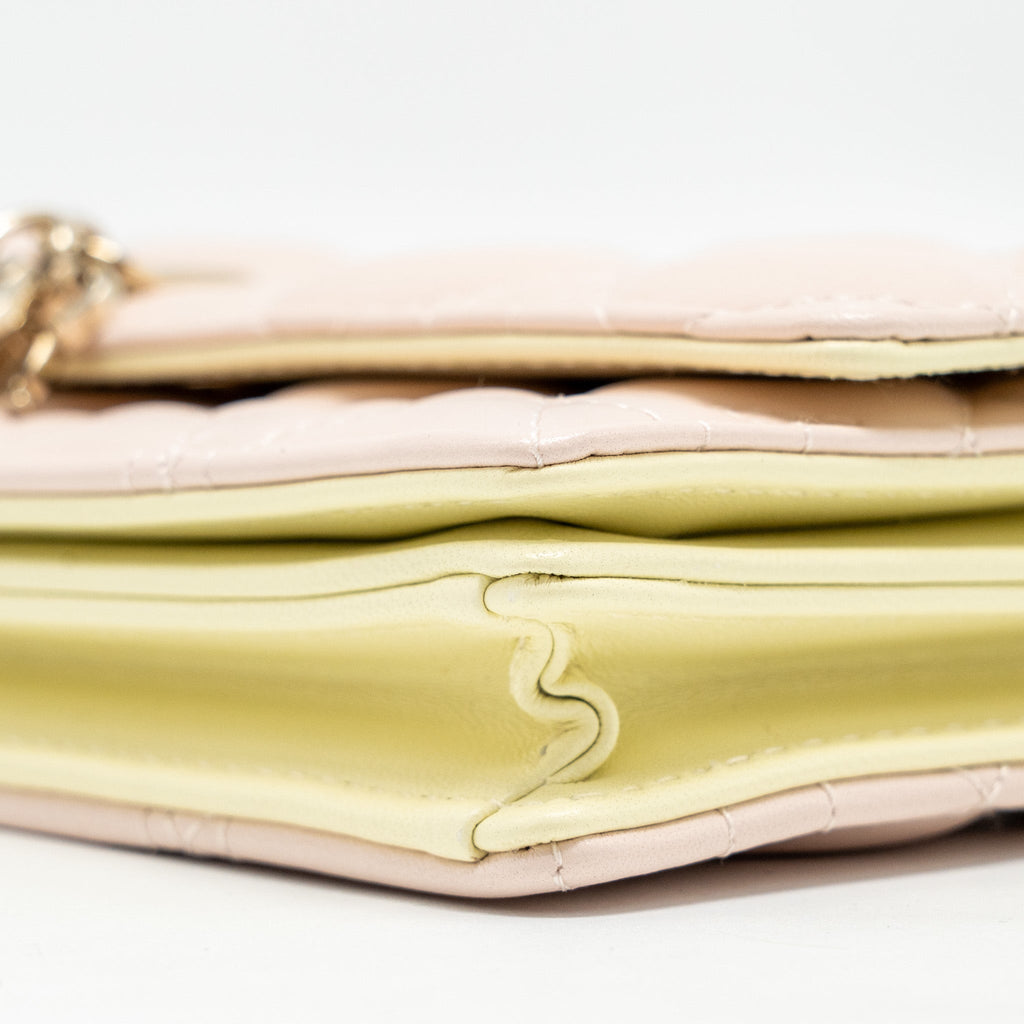 DIOR MY DIOR MINI BAG LAMBSKIN LIGHT PINK/LIGHT YELLOW LGHW
