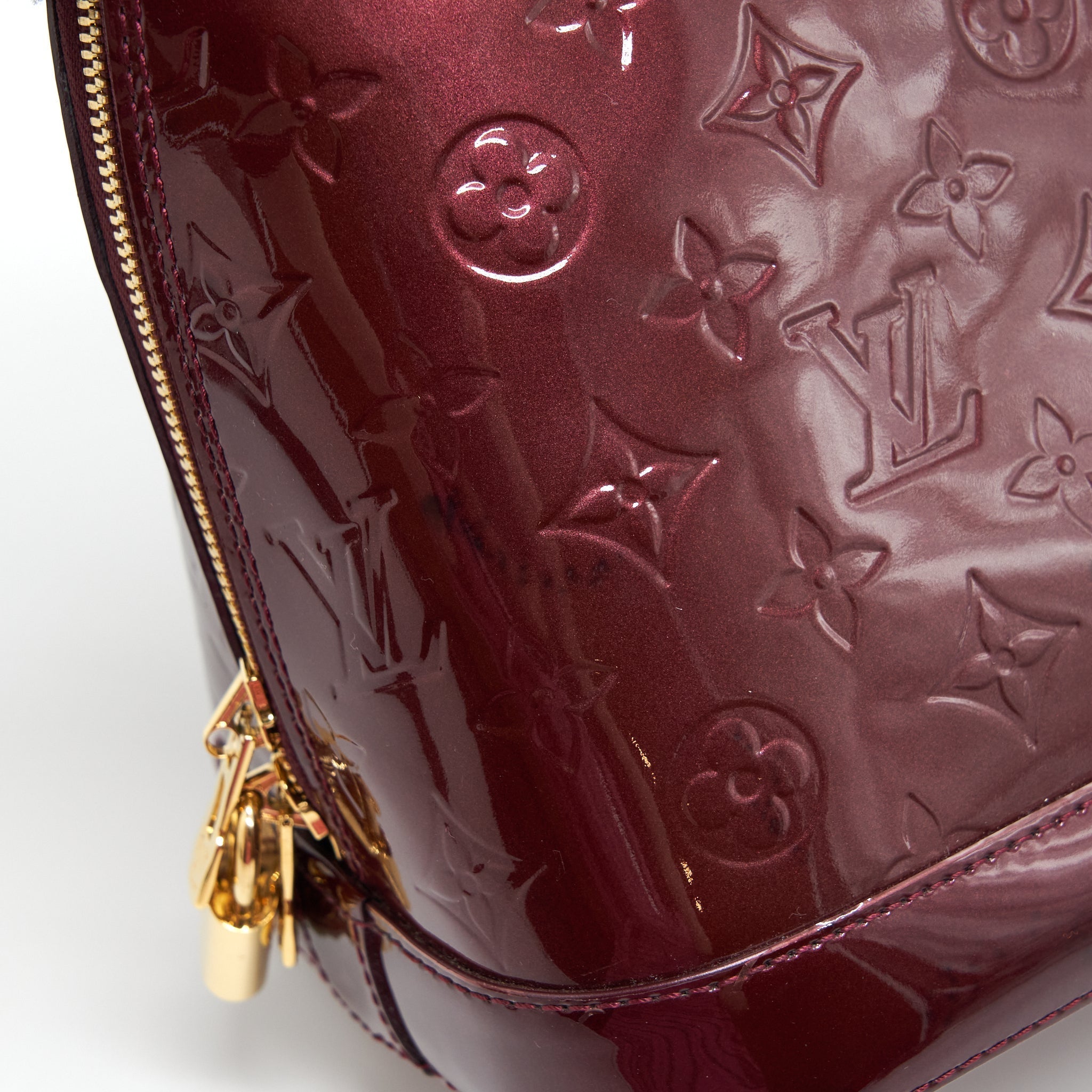 LOUIS VUITTON ALMA PM PATENT AMARANTE GHW