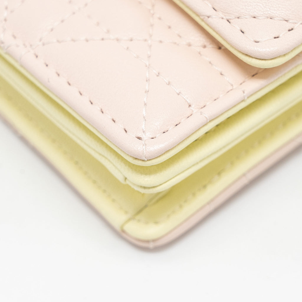 DIOR MY DIOR MINI BAG LAMBSKIN LIGHT PINK/LIGHT YELLOW LGHW