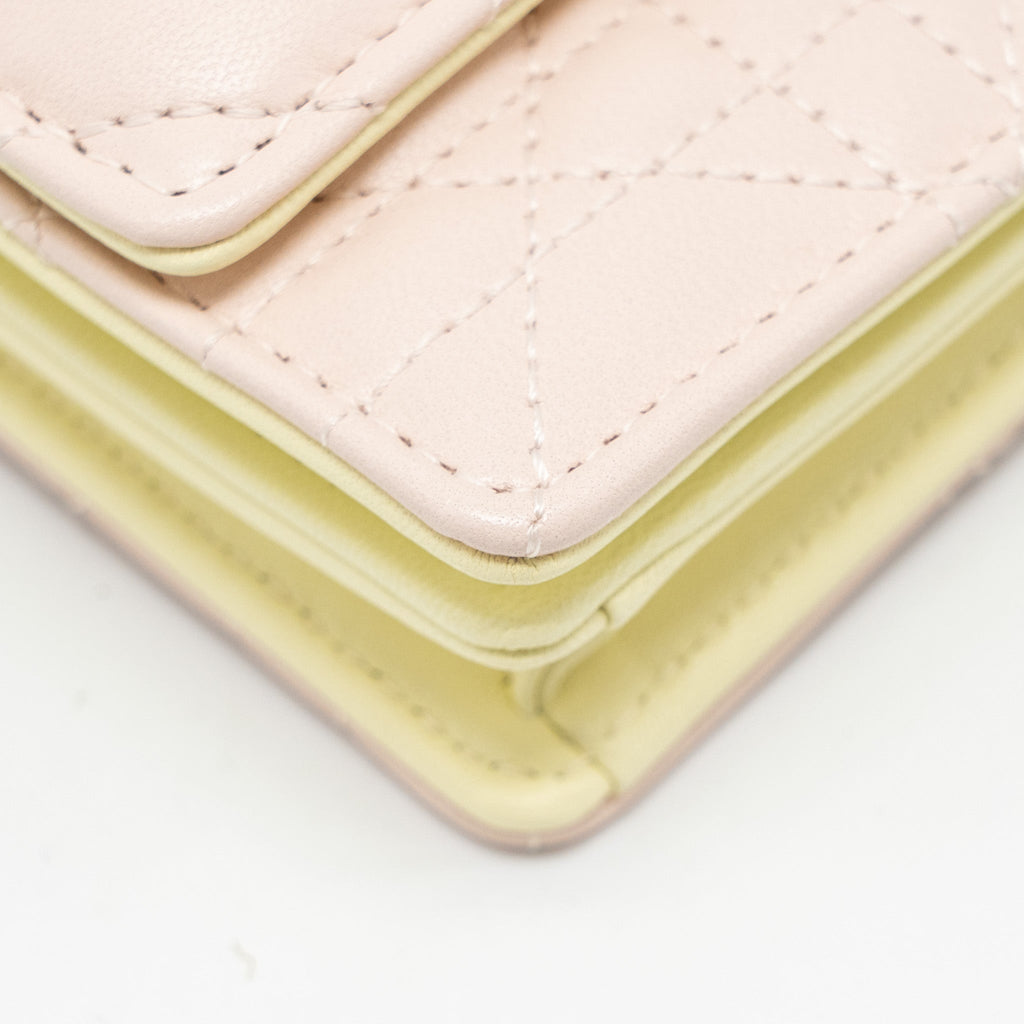 DIOR MY DIOR MINI BAG LAMBSKIN LIGHT PINK/LIGHT YELLOW LGHW