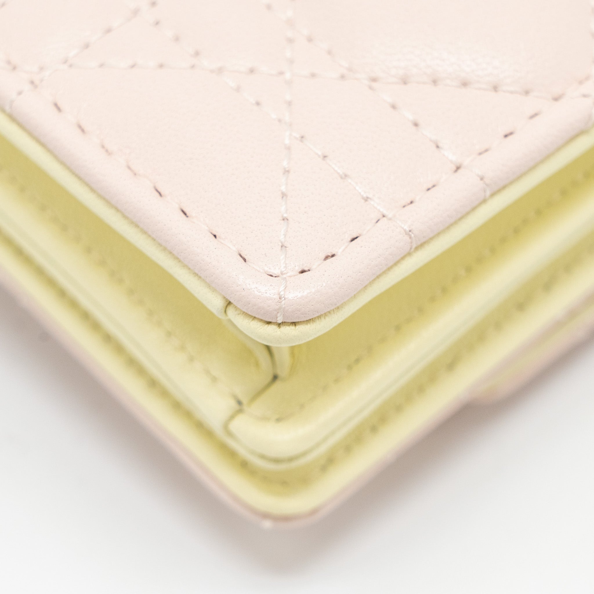 DIOR MY DIOR MINI BAG LAMBSKIN LIGHT PINK/LIGHT YELLOW LGHW