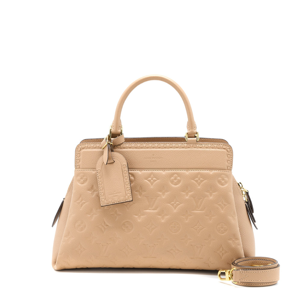 LOUIS VUITTON VOSGES MM MONOGRAM EMPREINTE DARK BEIGE GHW