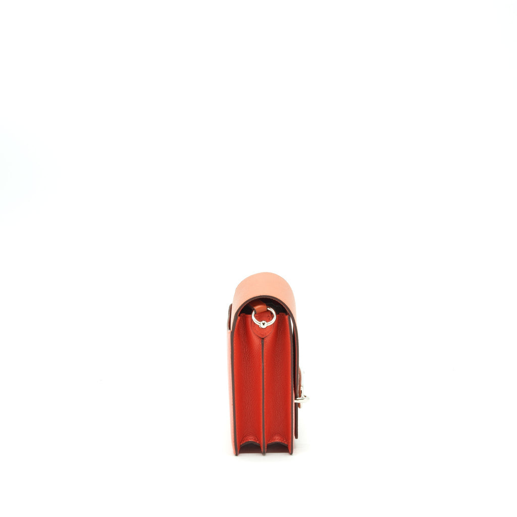 HERMES MINI ROULIS EVERCOLOR BICOLOR CAPUCINE / TERRE BATTUE SHW