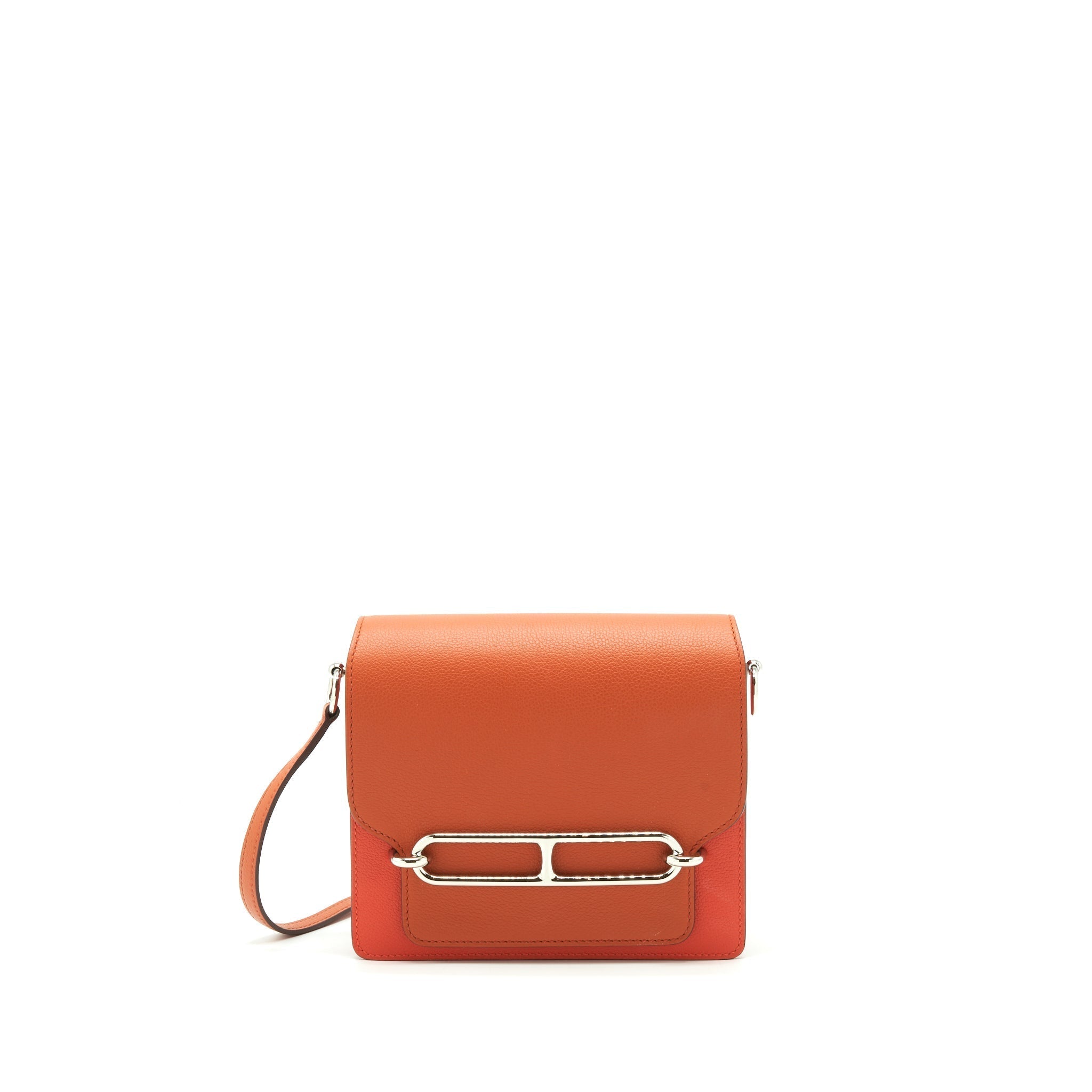 HERMES MINI ROULIS EVERCOLOR BICOLOR CAPUCINE / TERRE BATTUE SHW